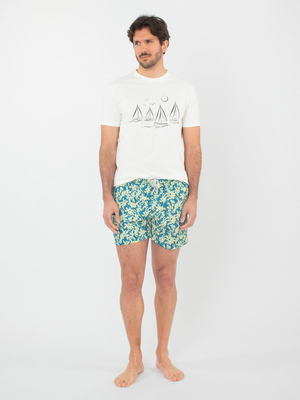 Print swim shorts