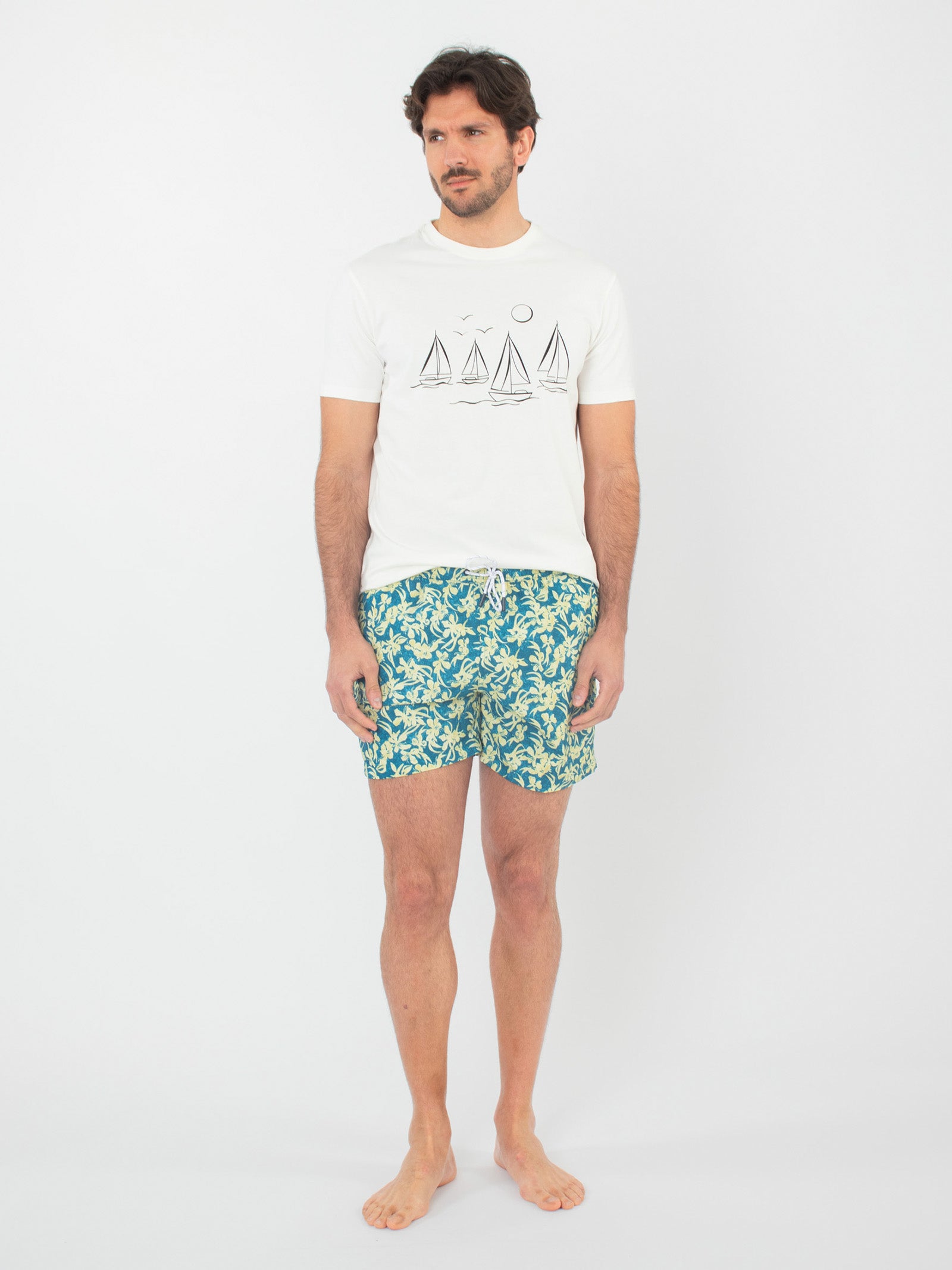 Print swim shorts