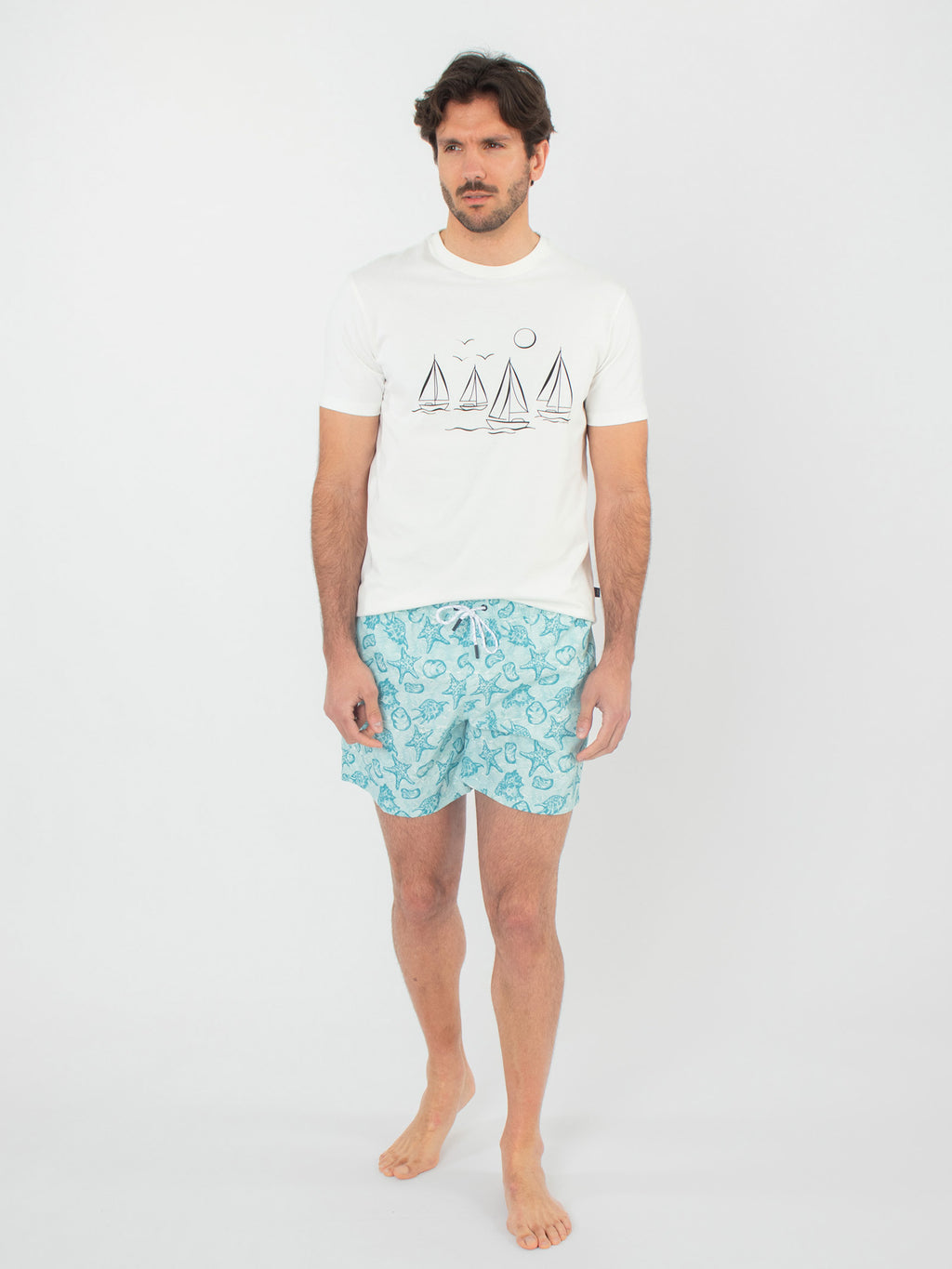 Ocean print swim shorts