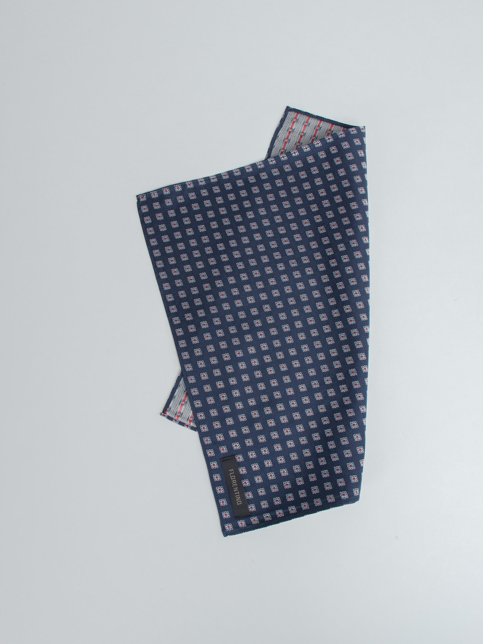 Geometric pattern silk pocket square