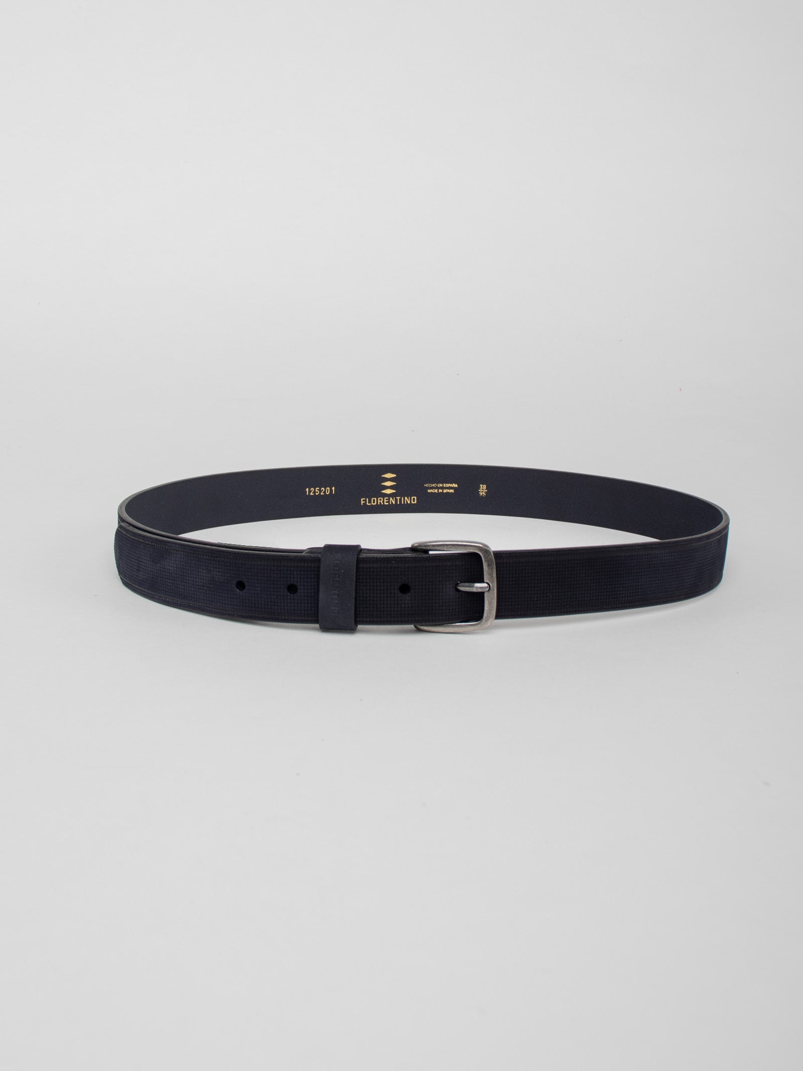 Embossed leather belt