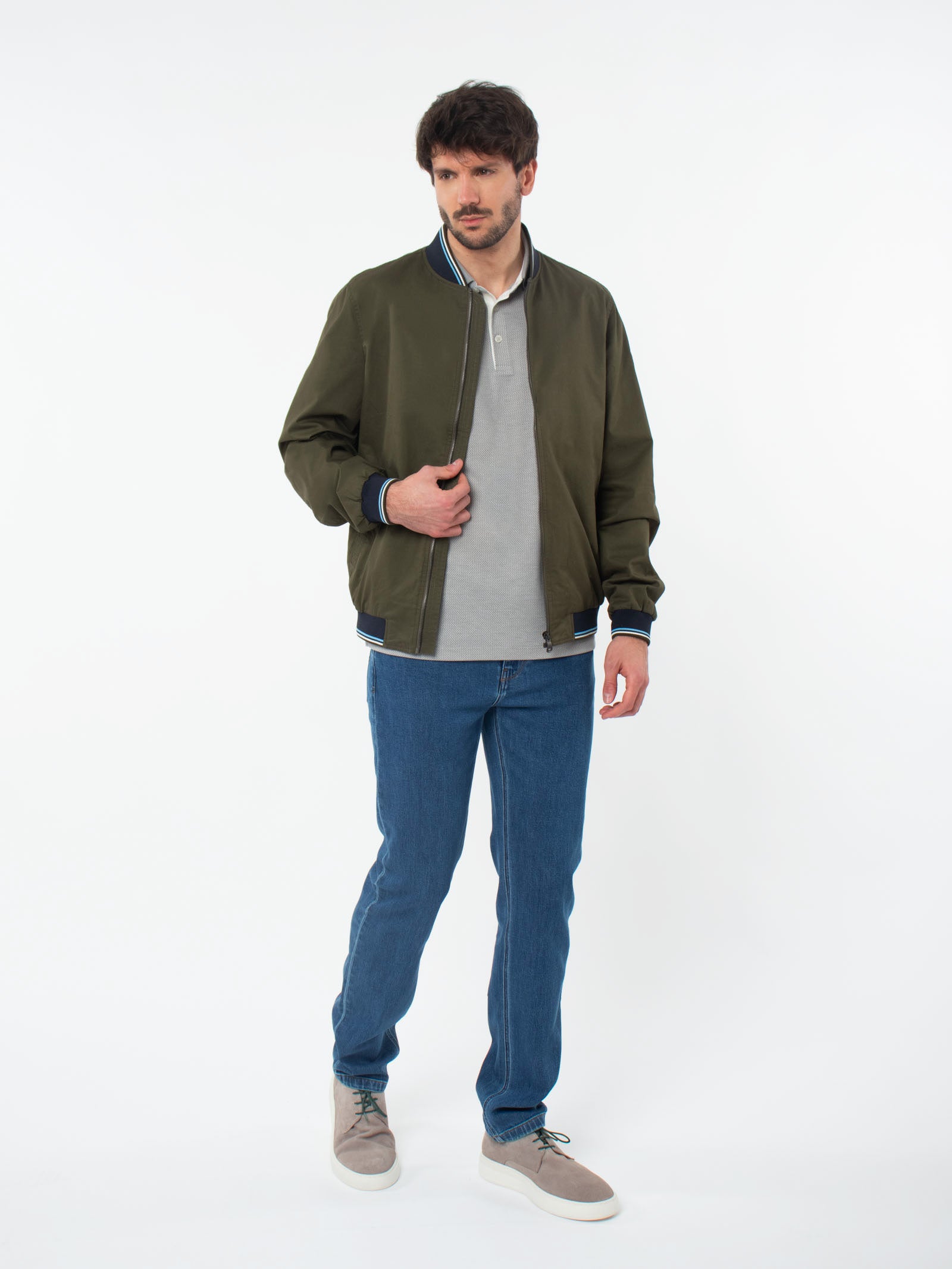 Biker jacket with contrasting details