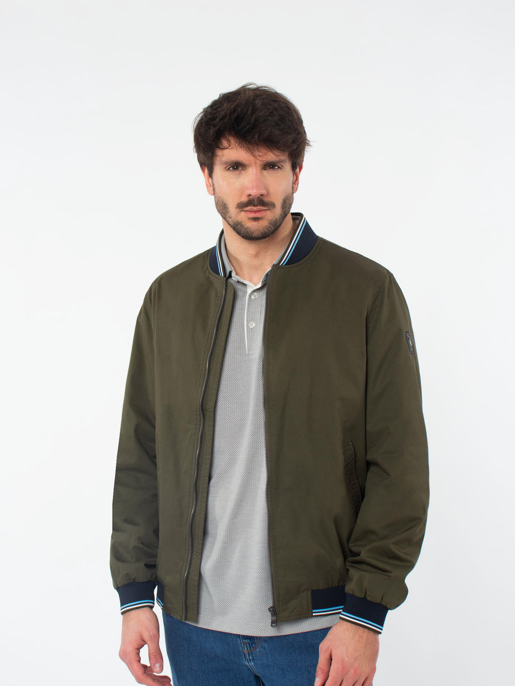 Biker jacket with contrasting details