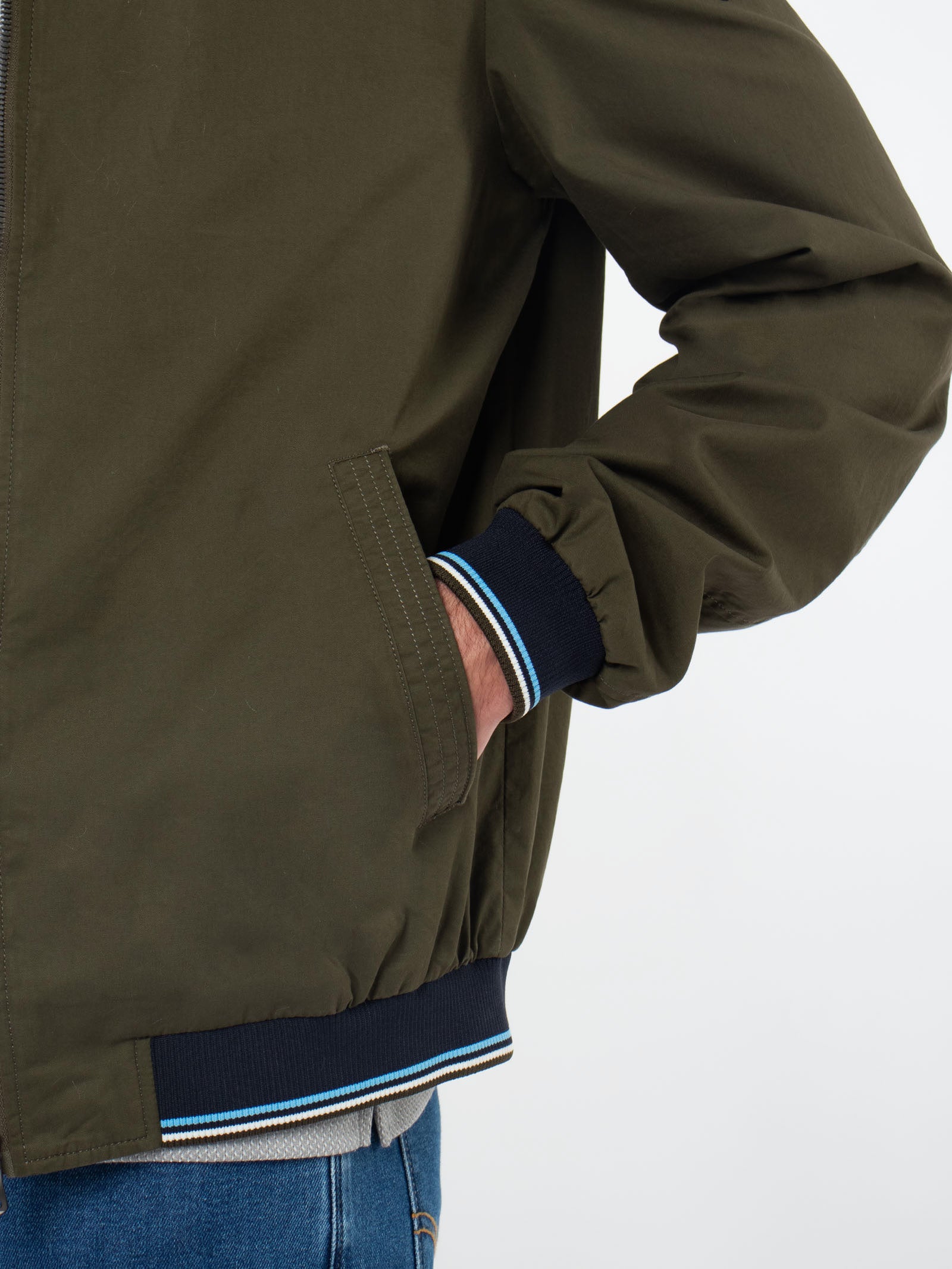 Biker jacket with contrasting details