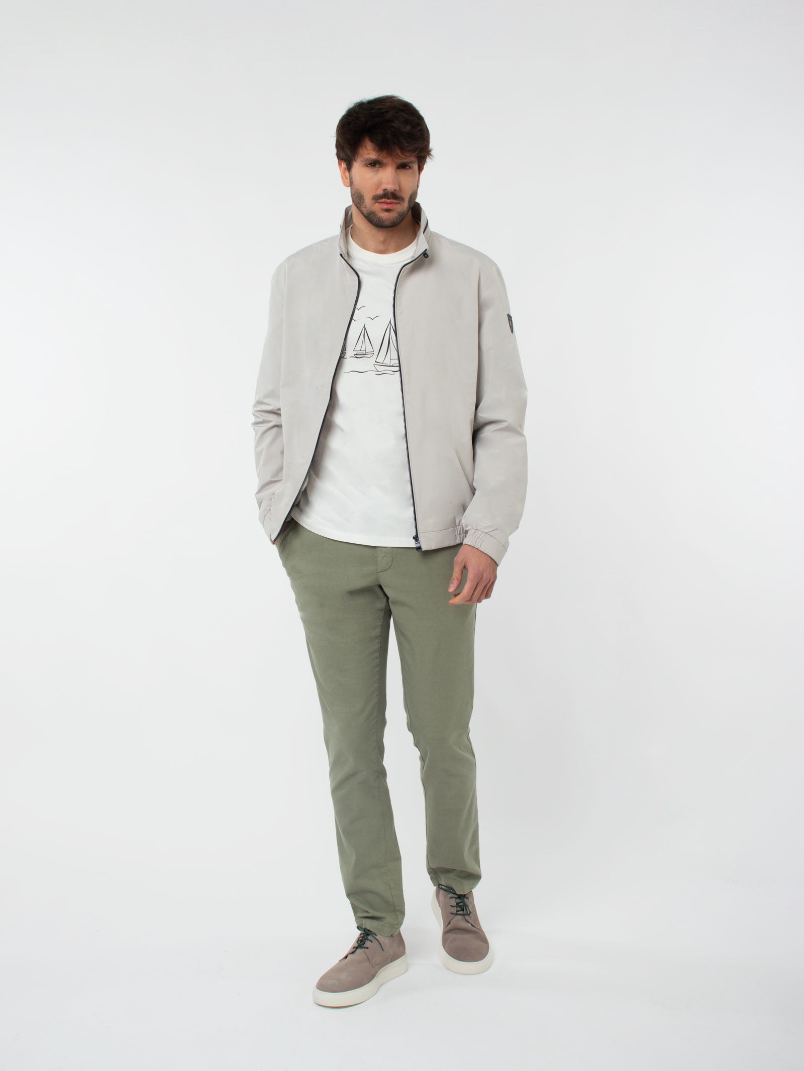 Technical jacket with contrasting details