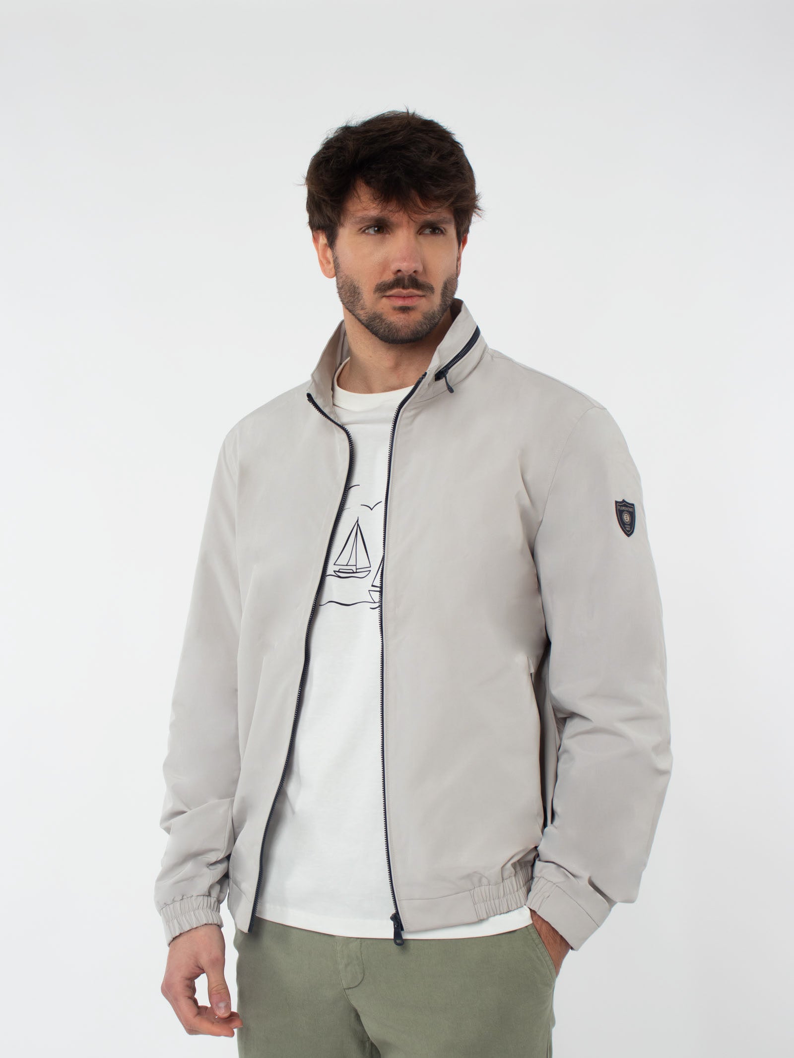 Technical jacket with contrasting details