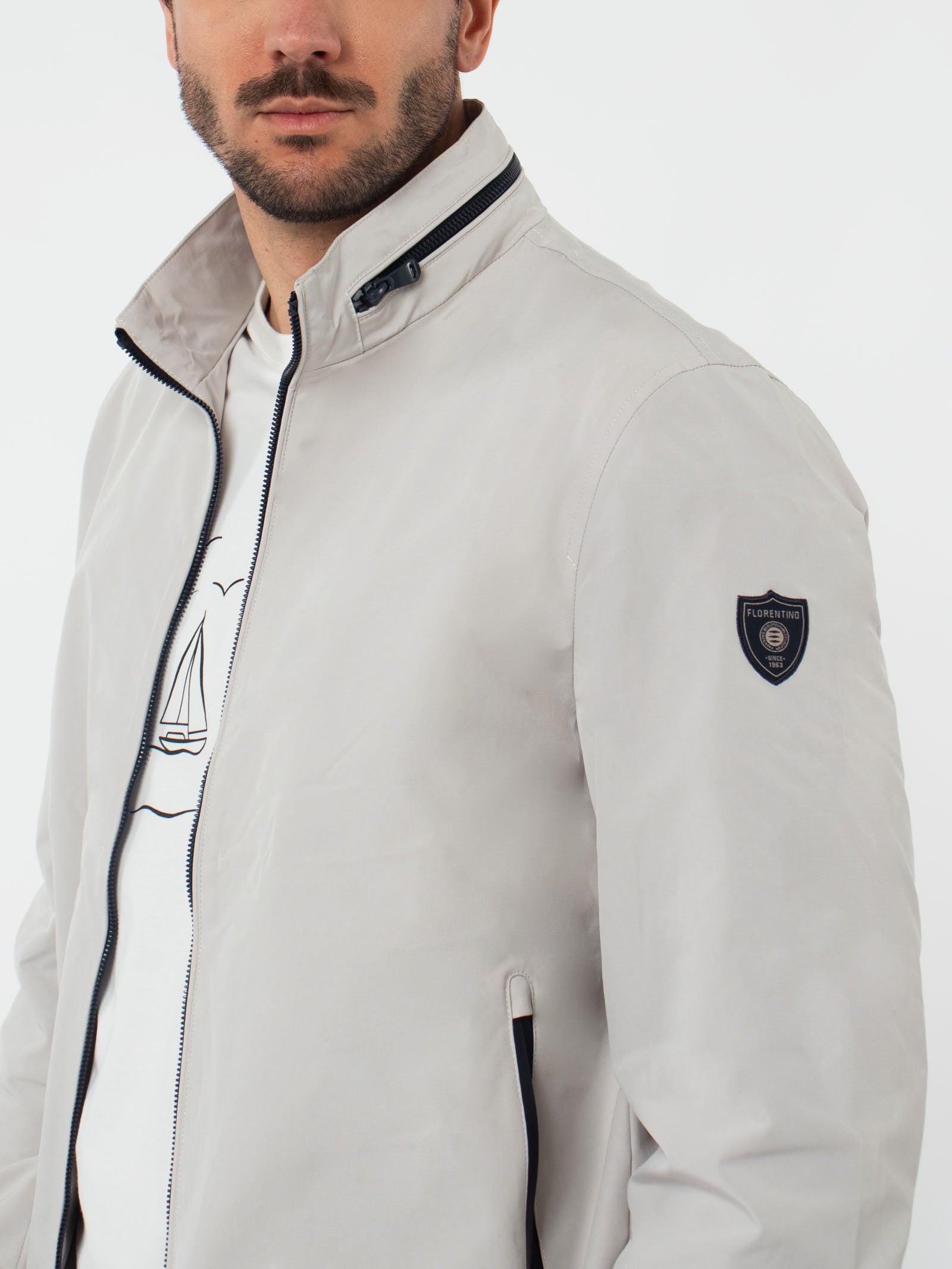Technical jacket with contrasting details
