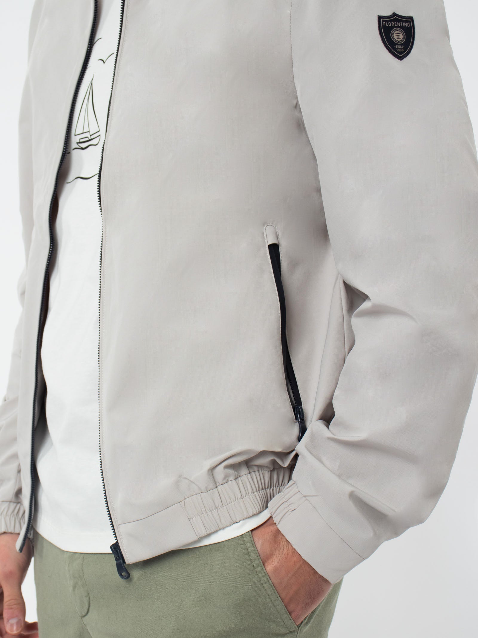 Technical jacket with contrasting details