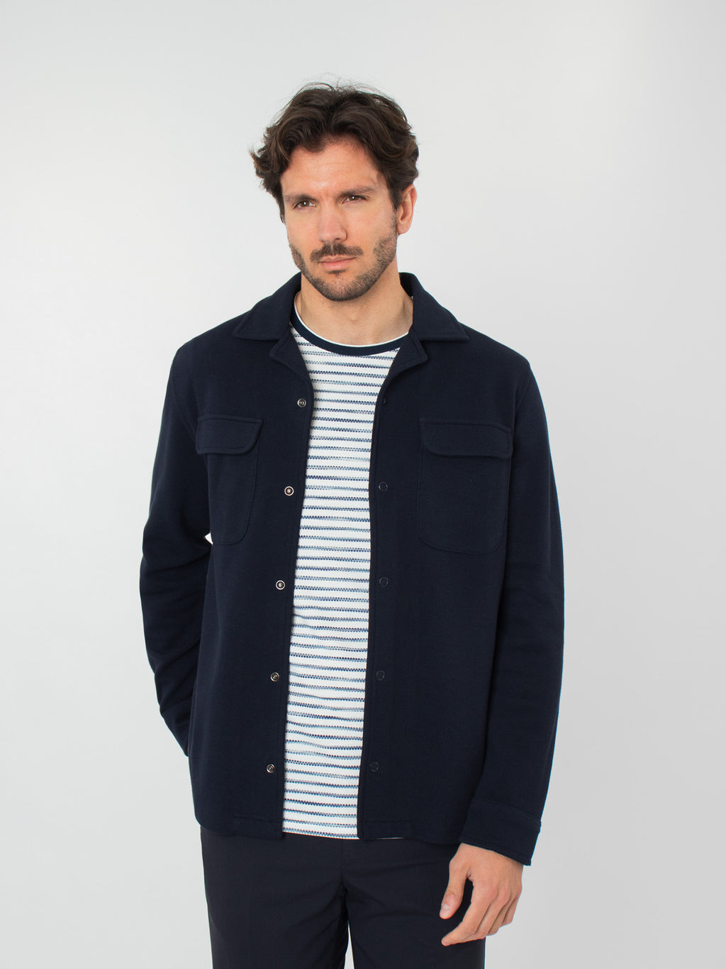 Overshirt with patch pockets