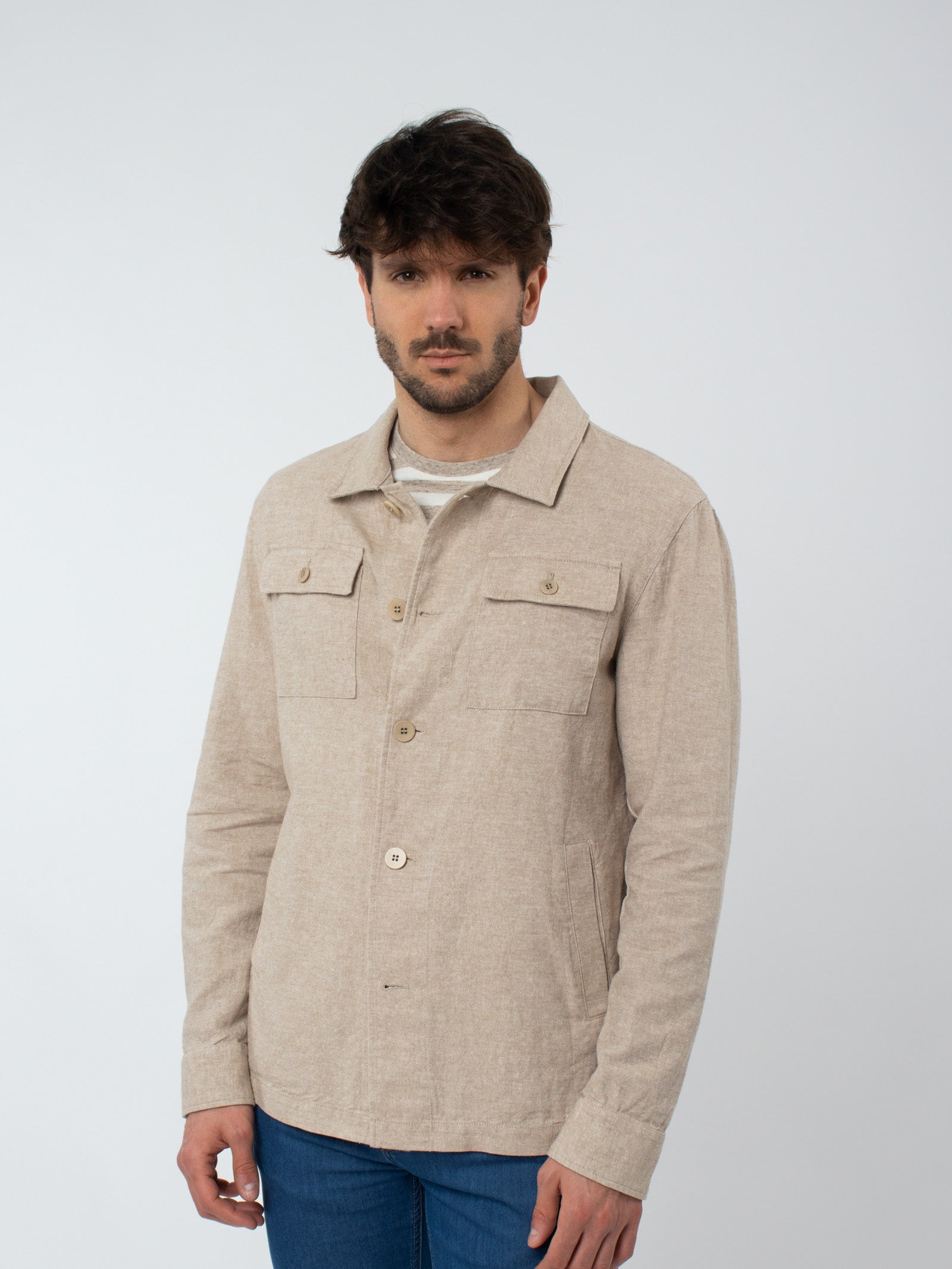 Slim fit utility overshirt