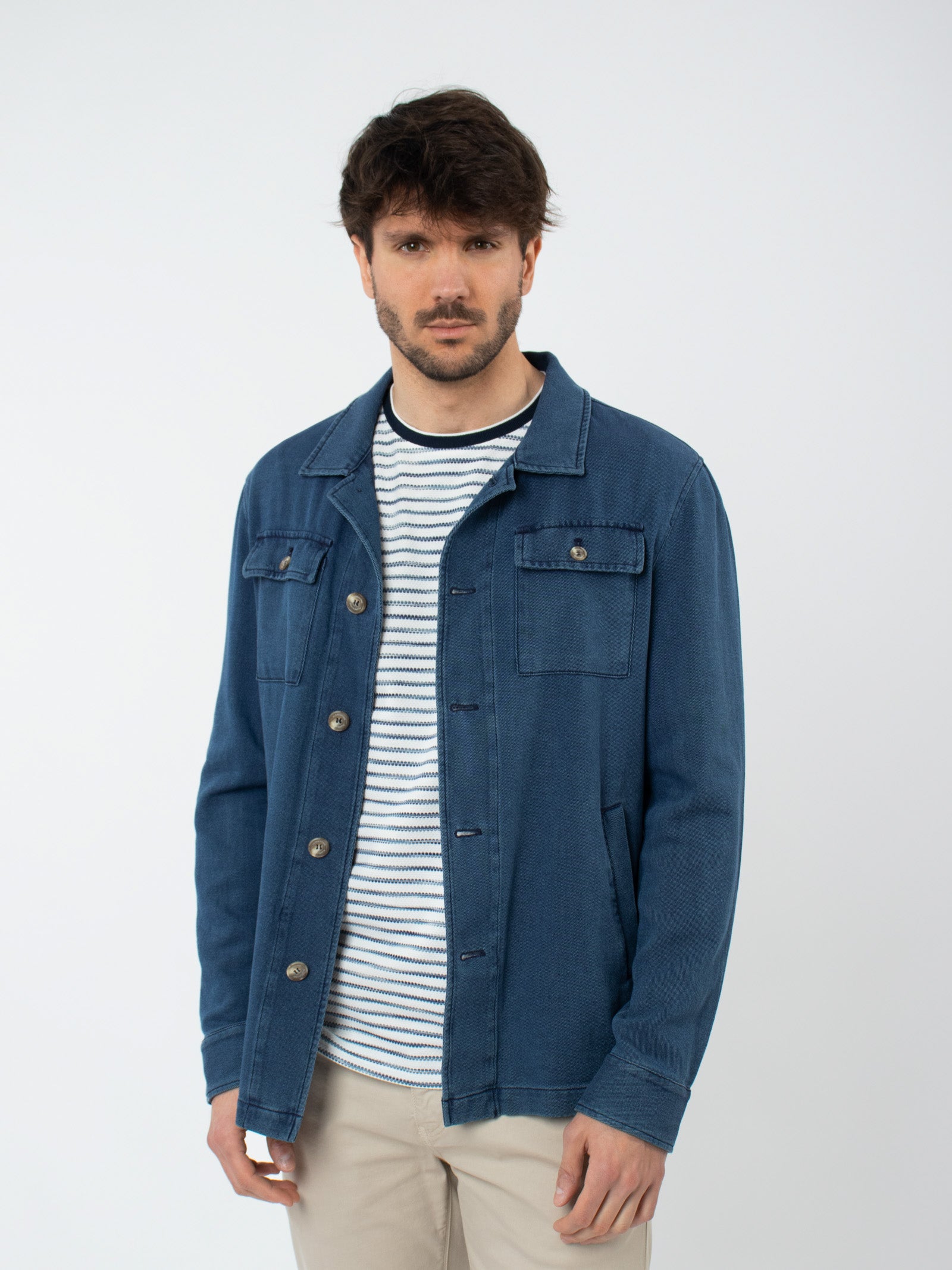 Slim fit denim overshirt