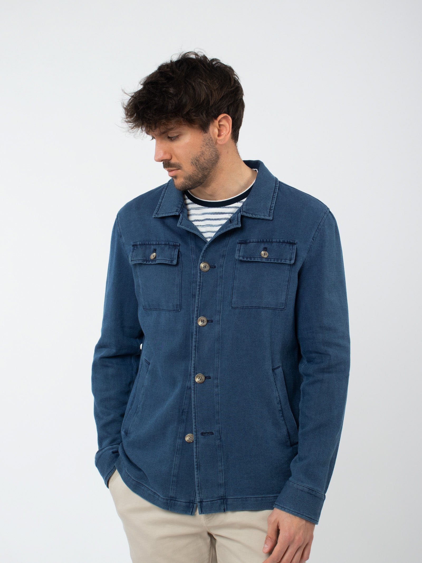 Slim fit denim overshirt