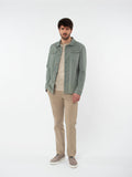 Slim fit micro-herringbone overshirt