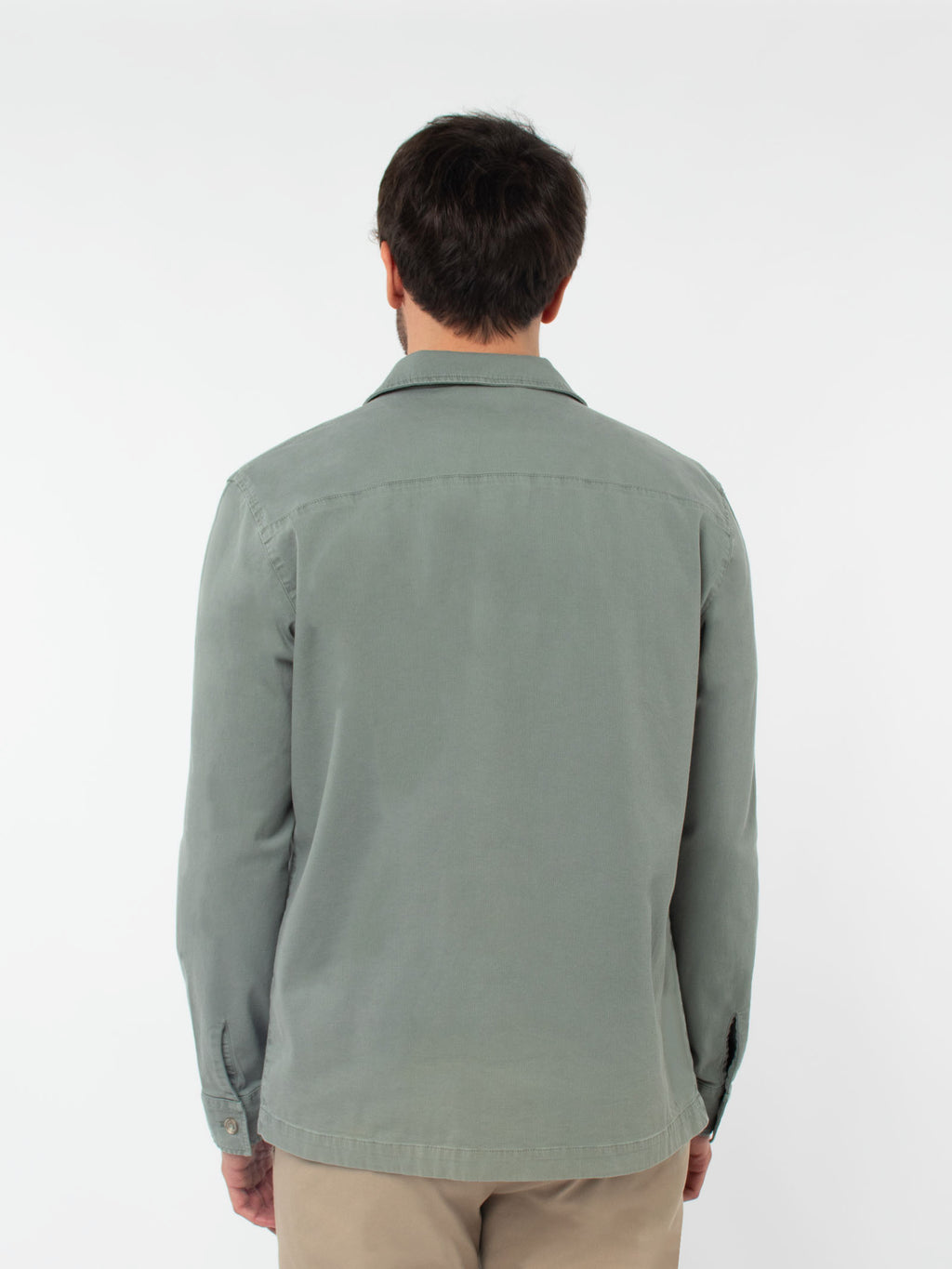Slim fit micro-herringbone overshirt