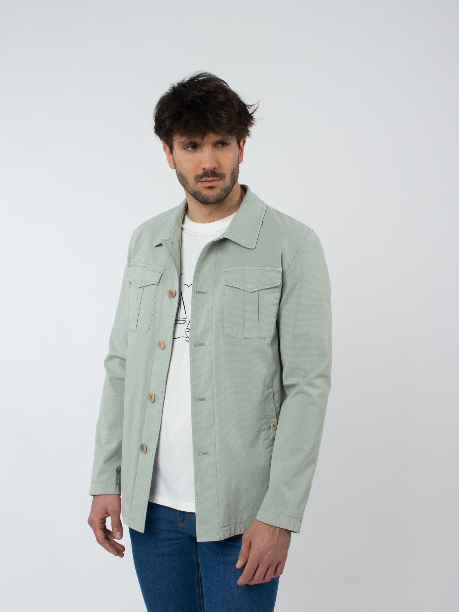 Multi-pocket overshirt