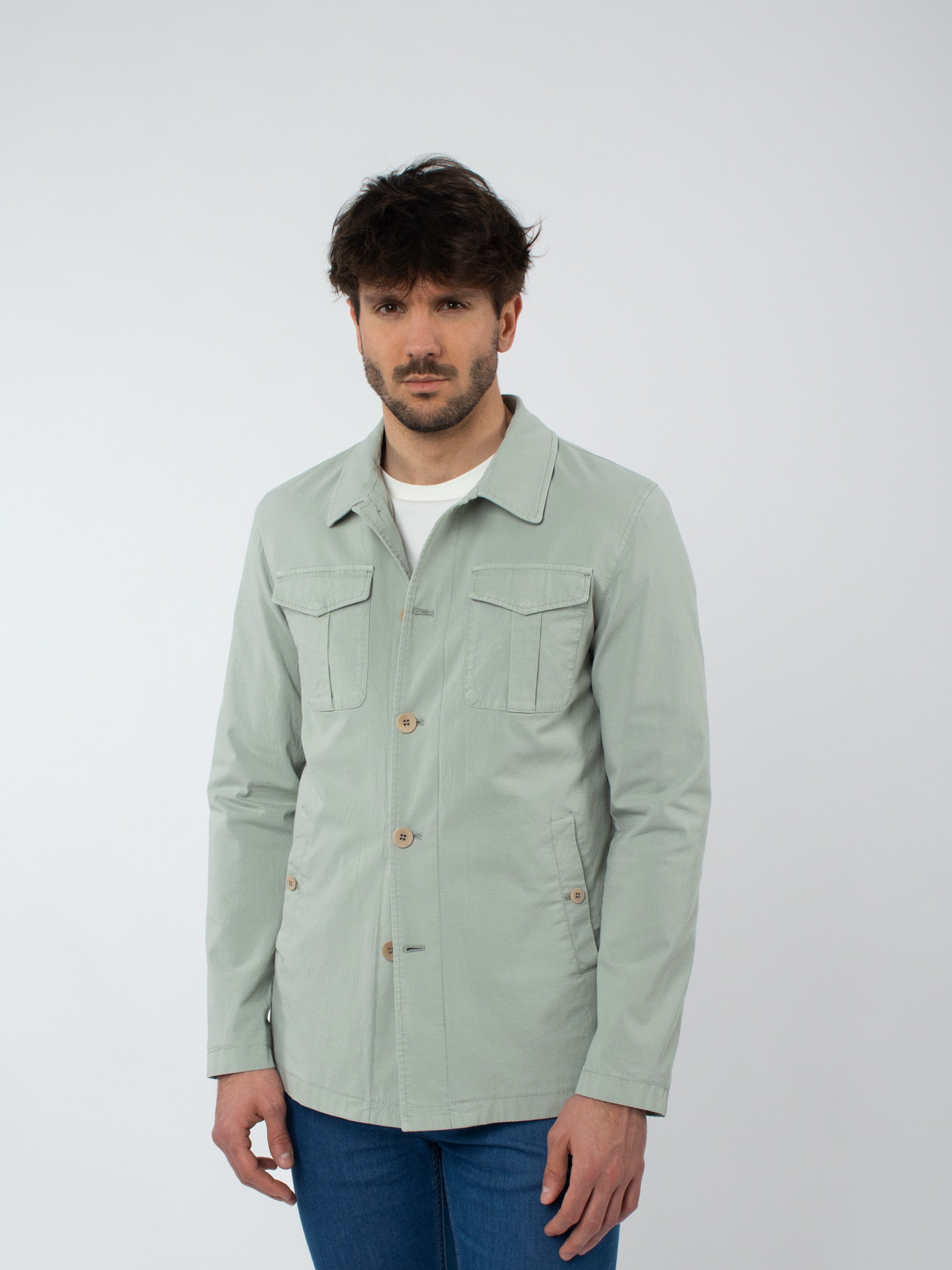 Multi-pocket overshirt