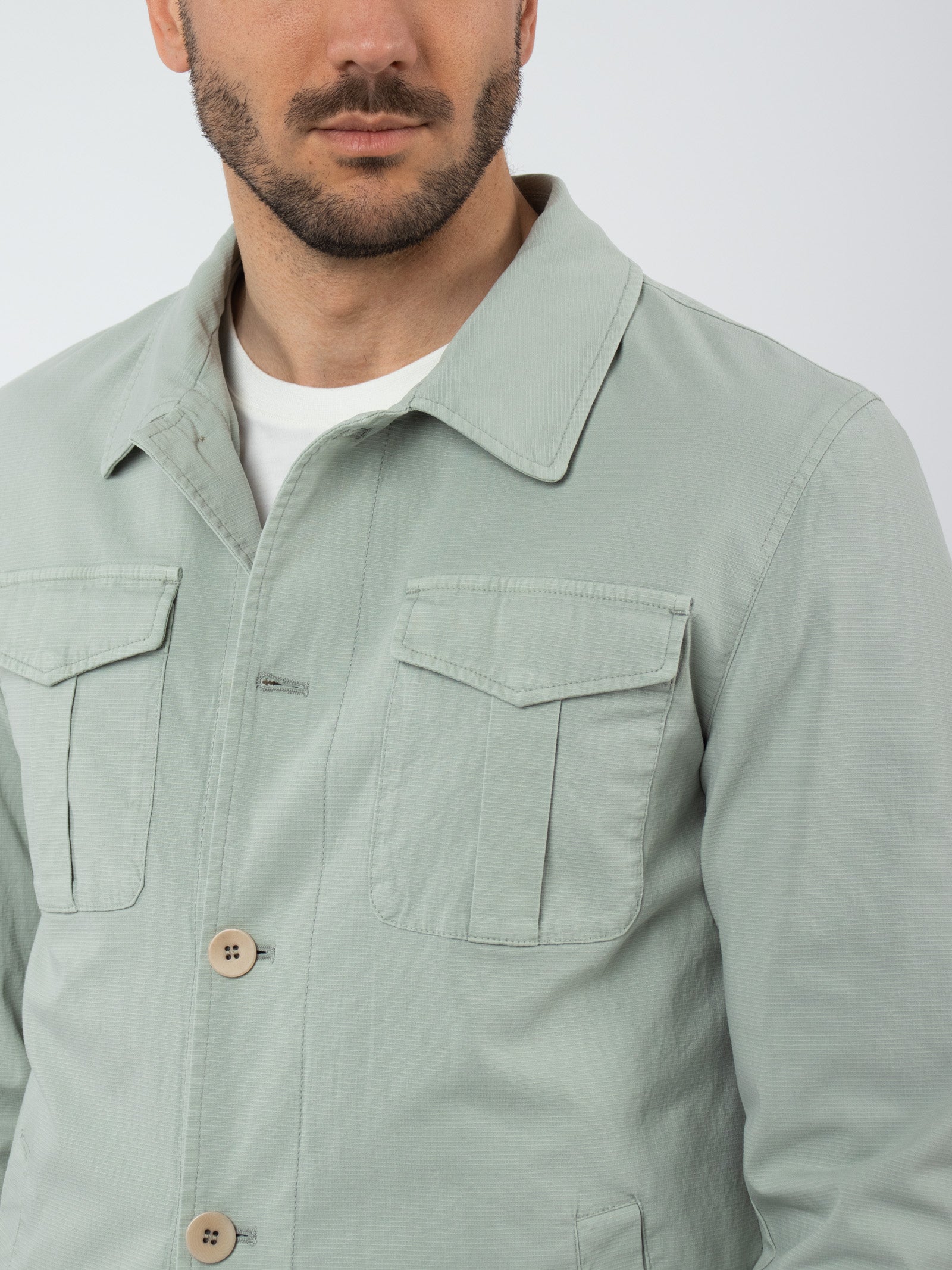 Multi-pocket overshirt
