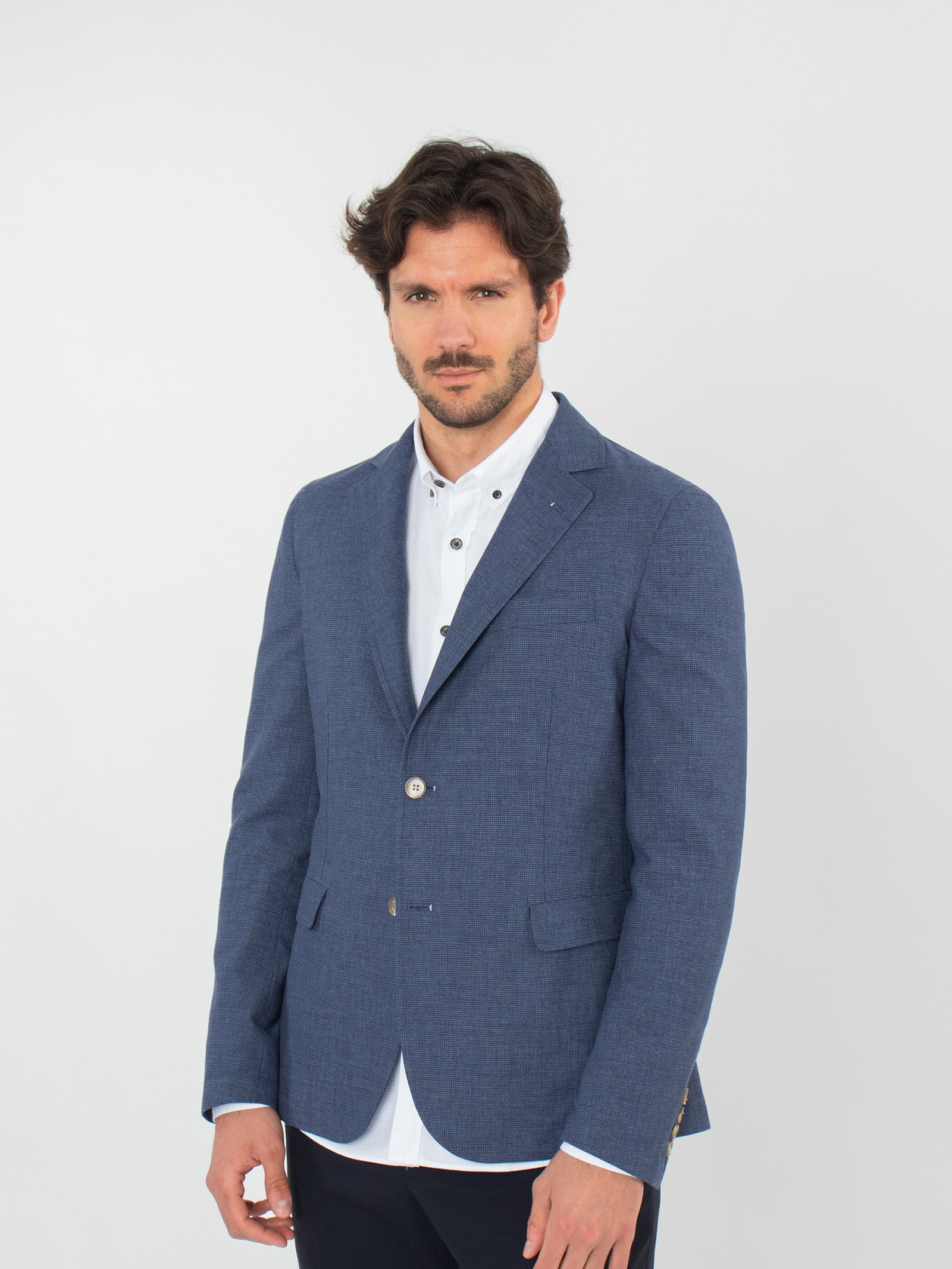 Micro houndstooth blazer