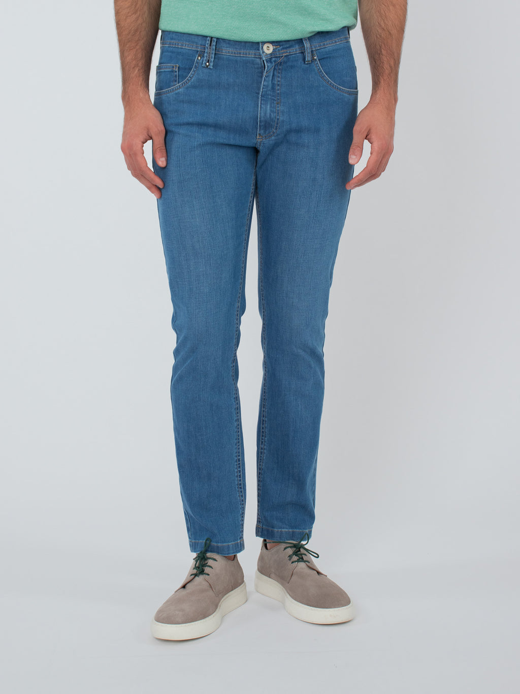 Bleach Washed Slim Fit Jeans