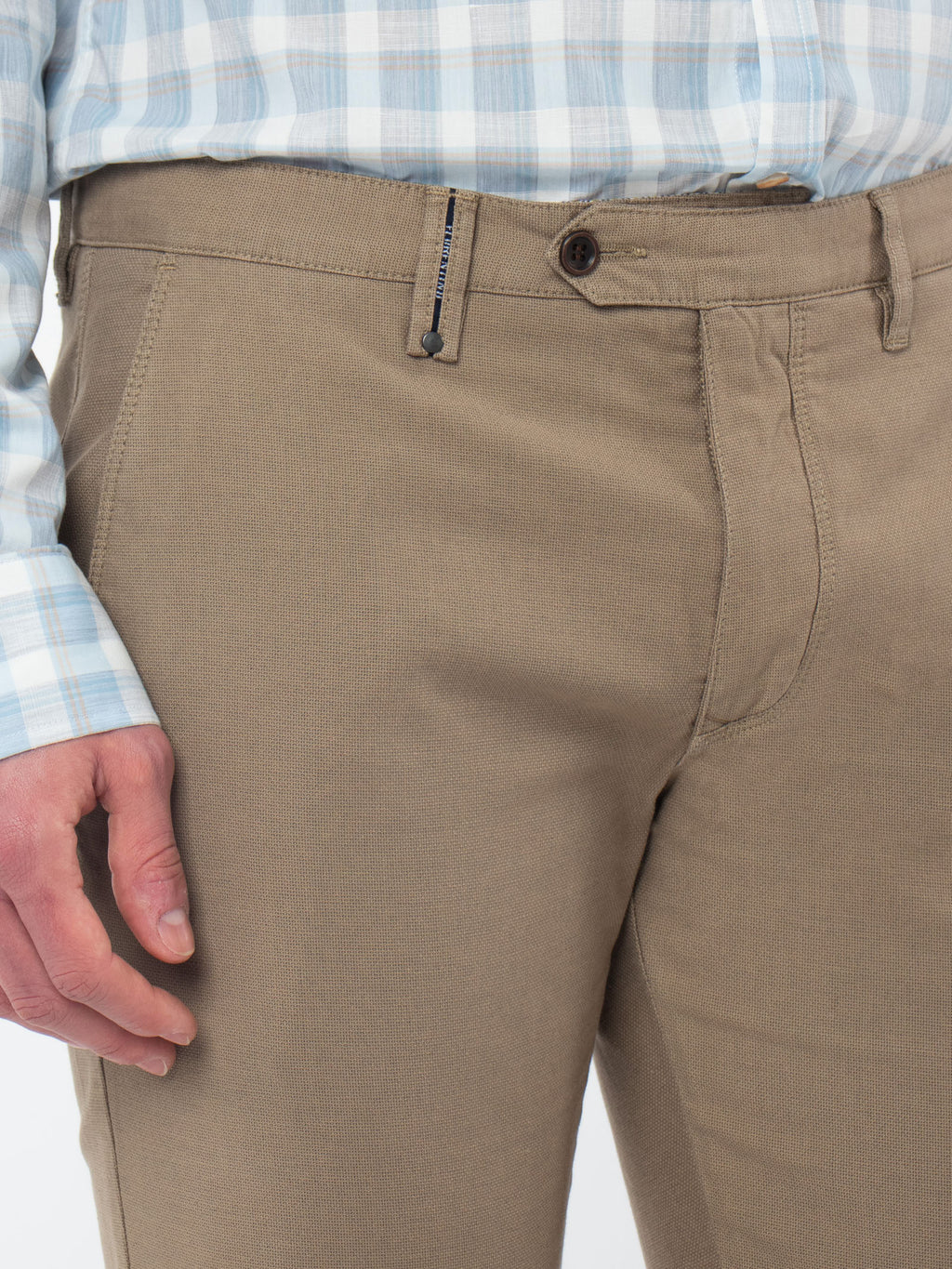 Slim fit textured chinos
