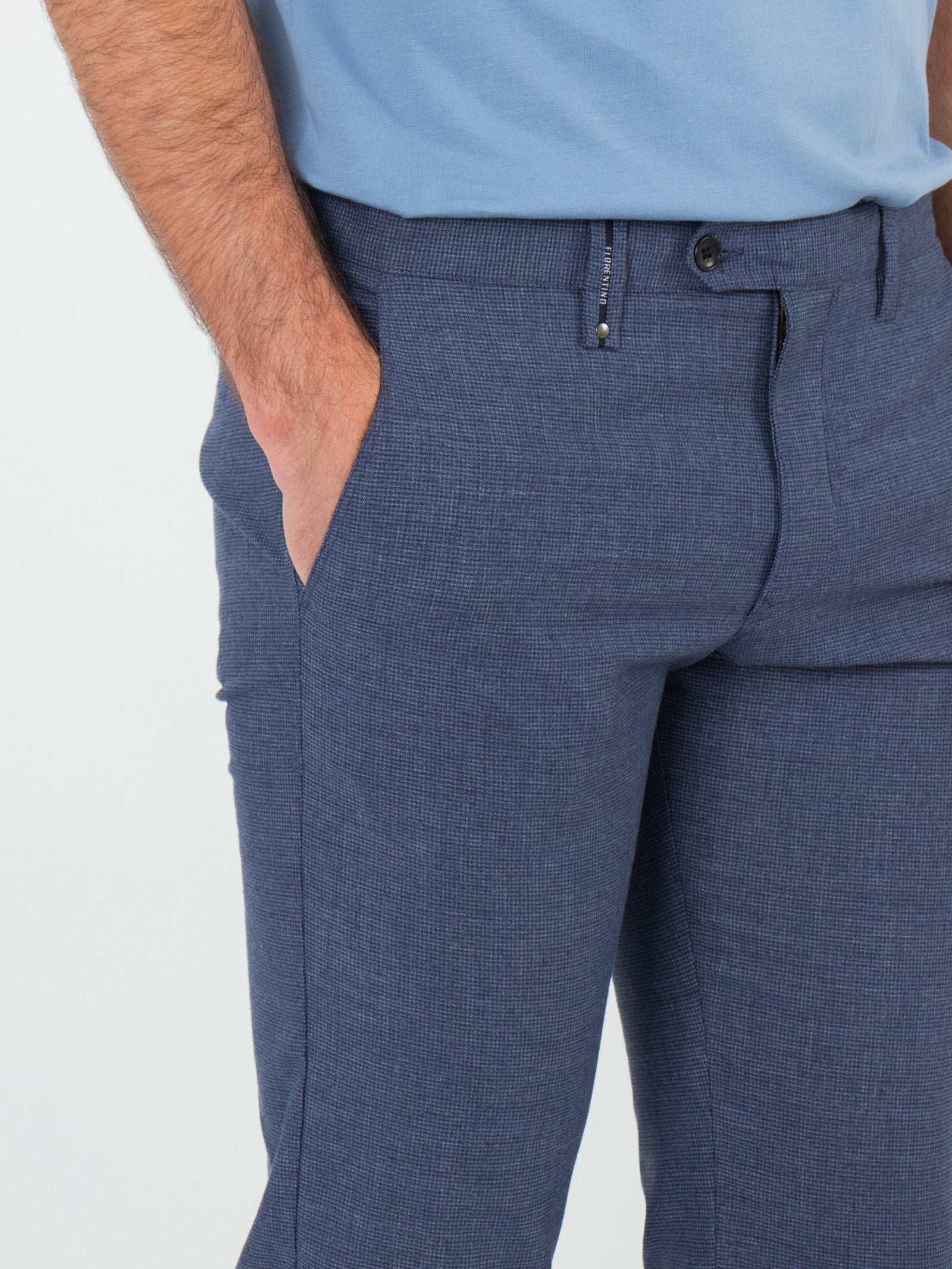 Micro houndstooth chino trousers