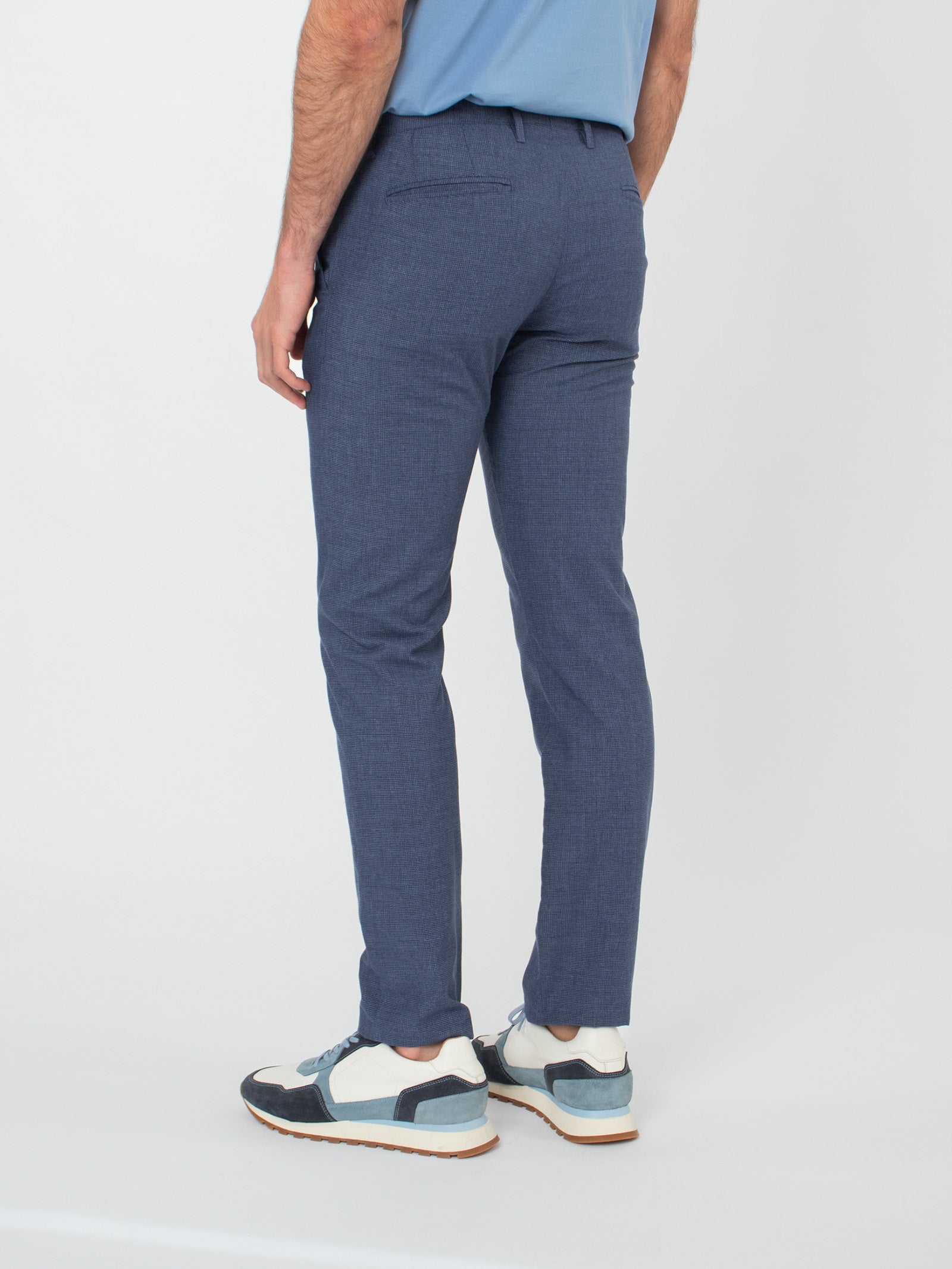 Micro houndstooth chino trousers