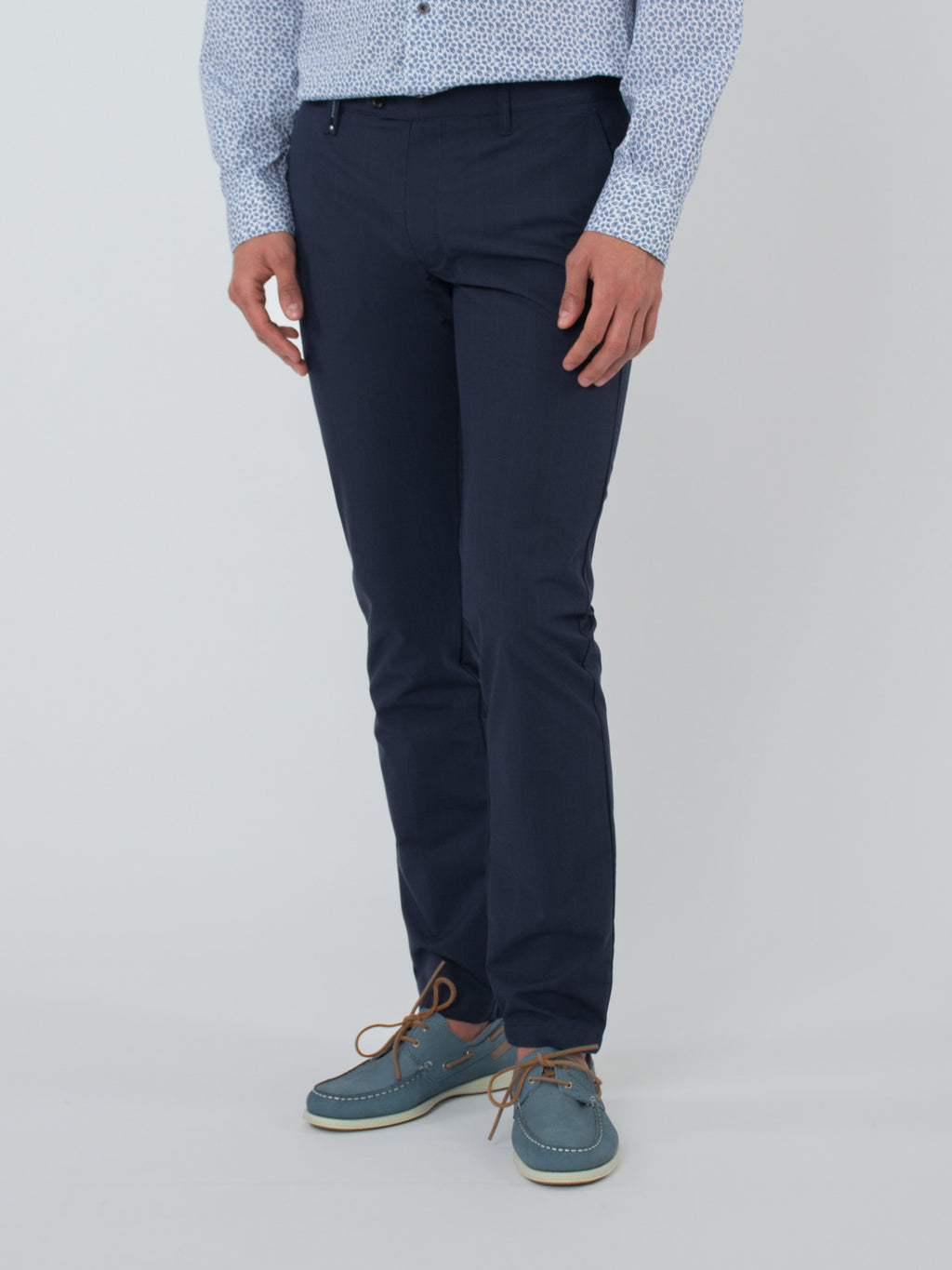 Checked chino trousers