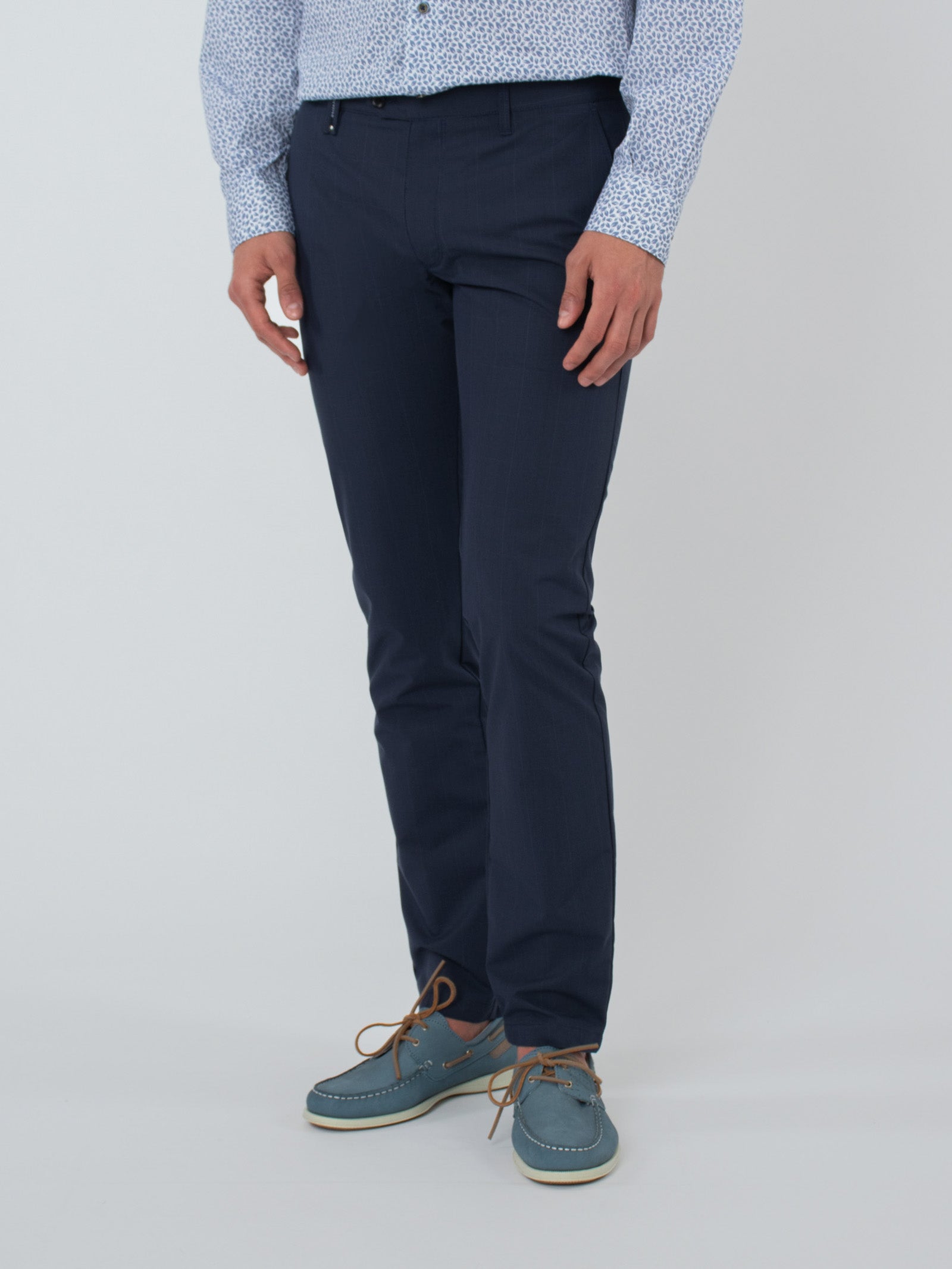 Checked chino trousers
