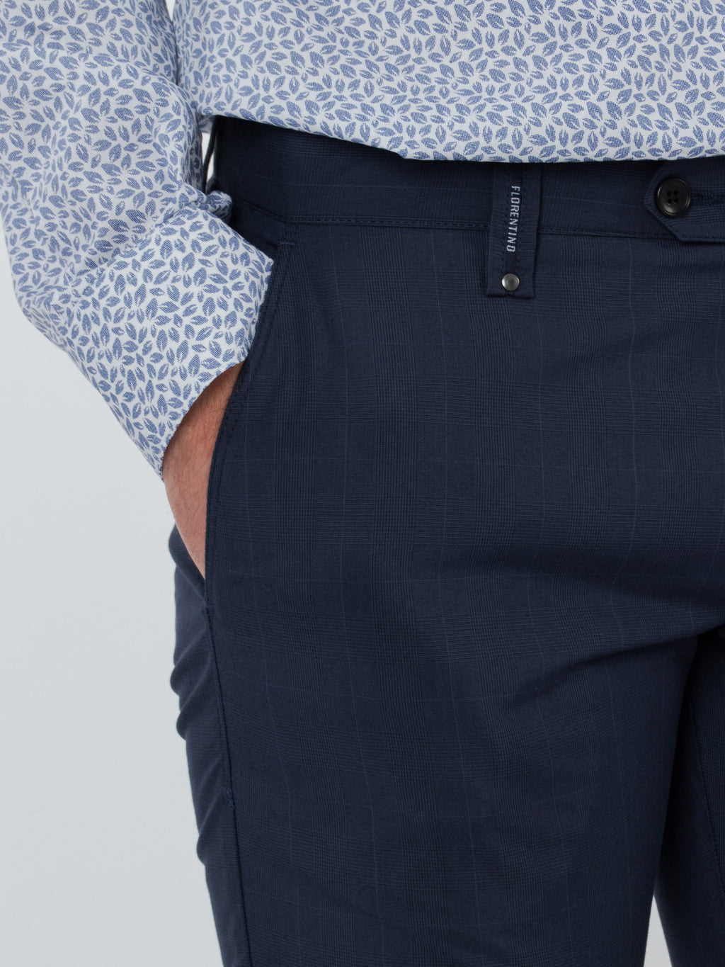 Checked chino trousers
