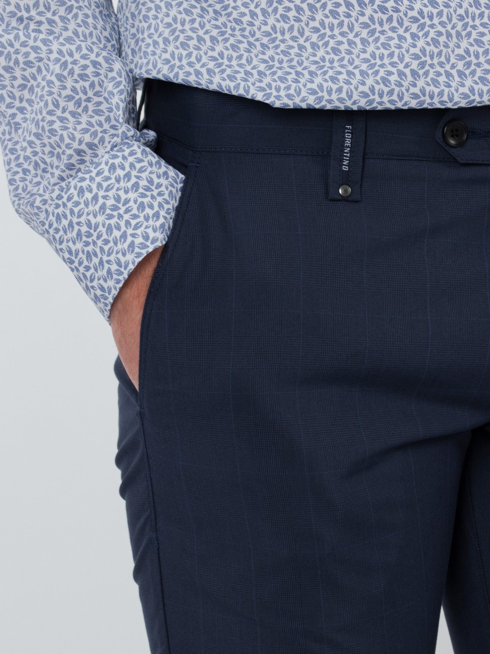 Checked chino trousers