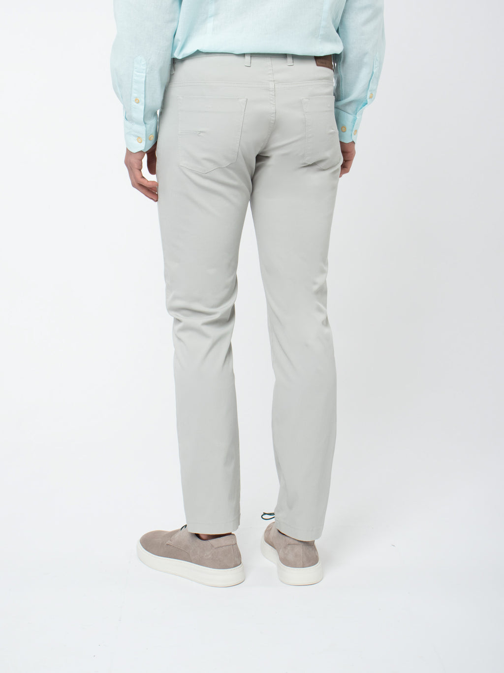 Slim fit beaded five-pocket trousers