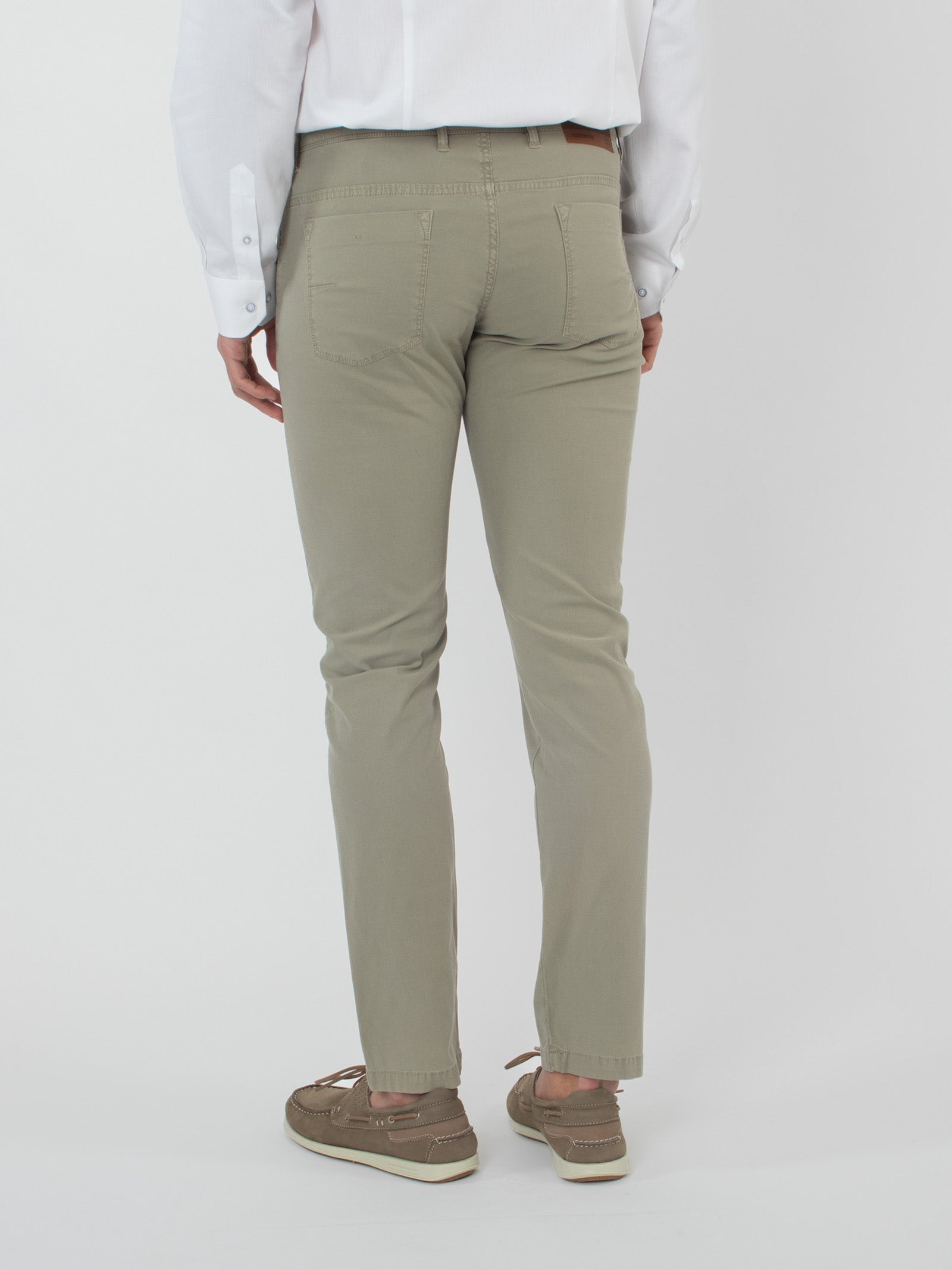 Structured five-pocket trousers
