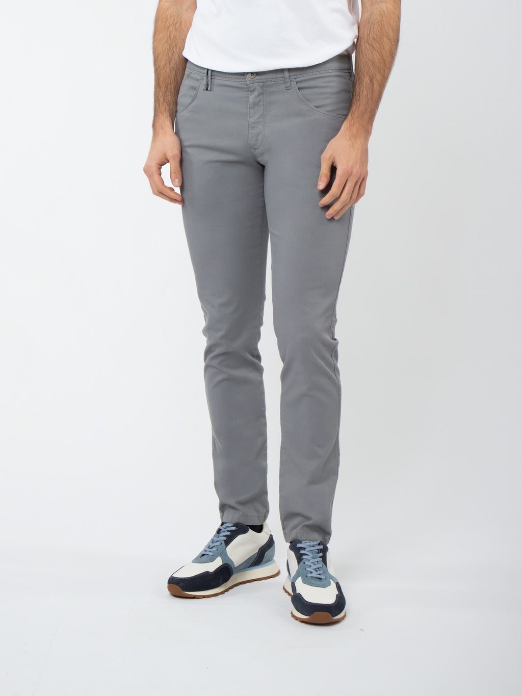 Micro-pattern five-pocket trousers