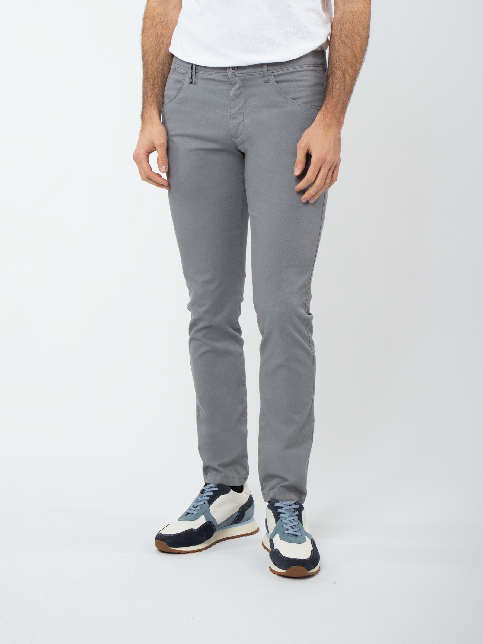Micro-pattern five-pocket trousers