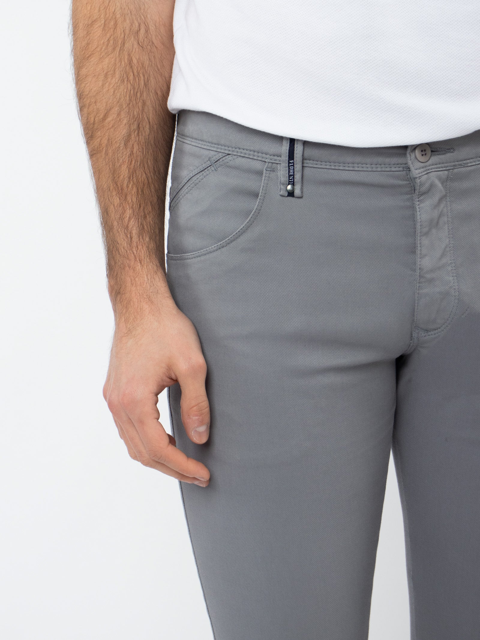Micro-pattern five-pocket trousers
