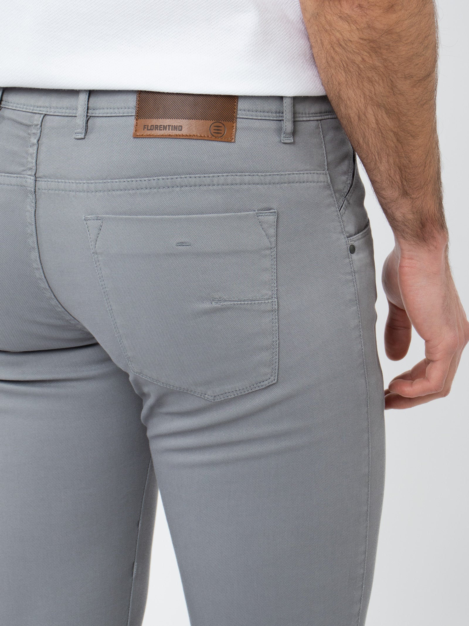 Micro-pattern five-pocket trousers