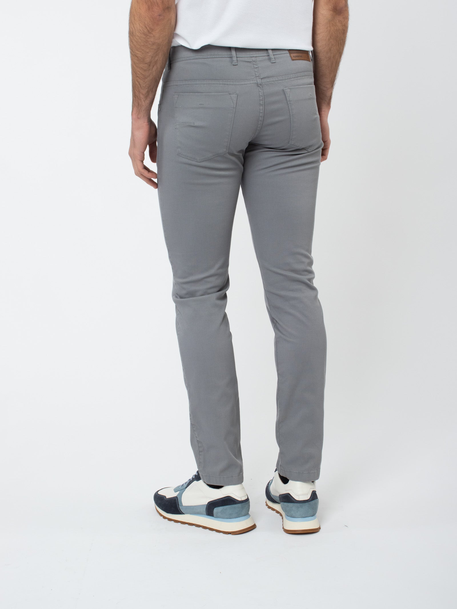 Micro-pattern five-pocket trousers