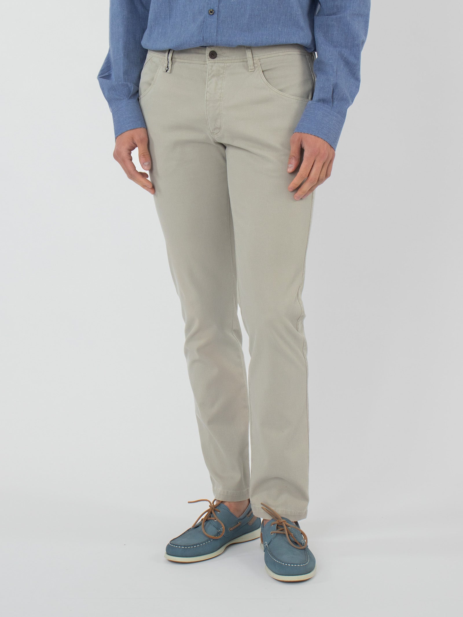 Micro-pattern five-pocket trousers