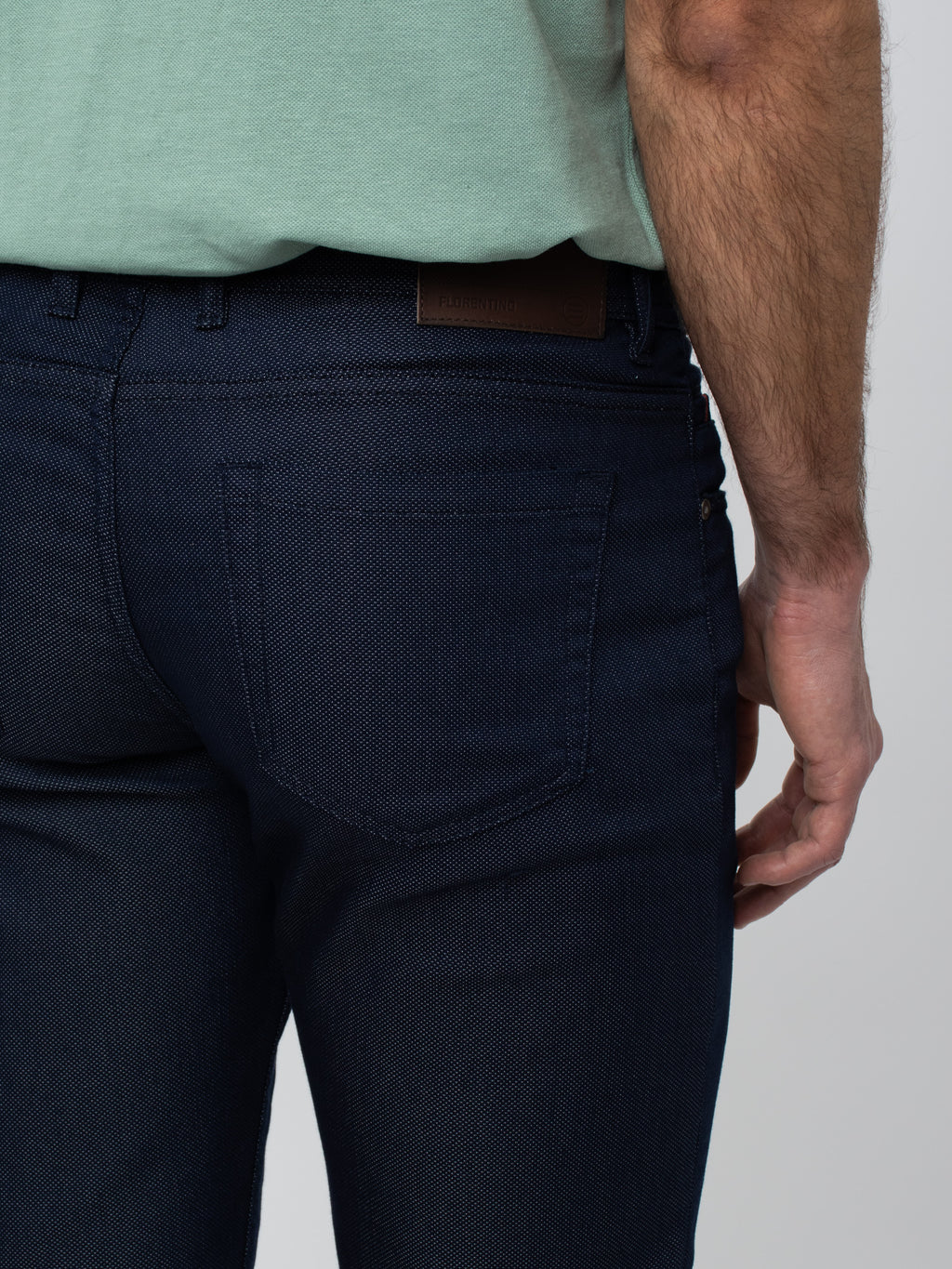Micro-pattern five-pocket trousers