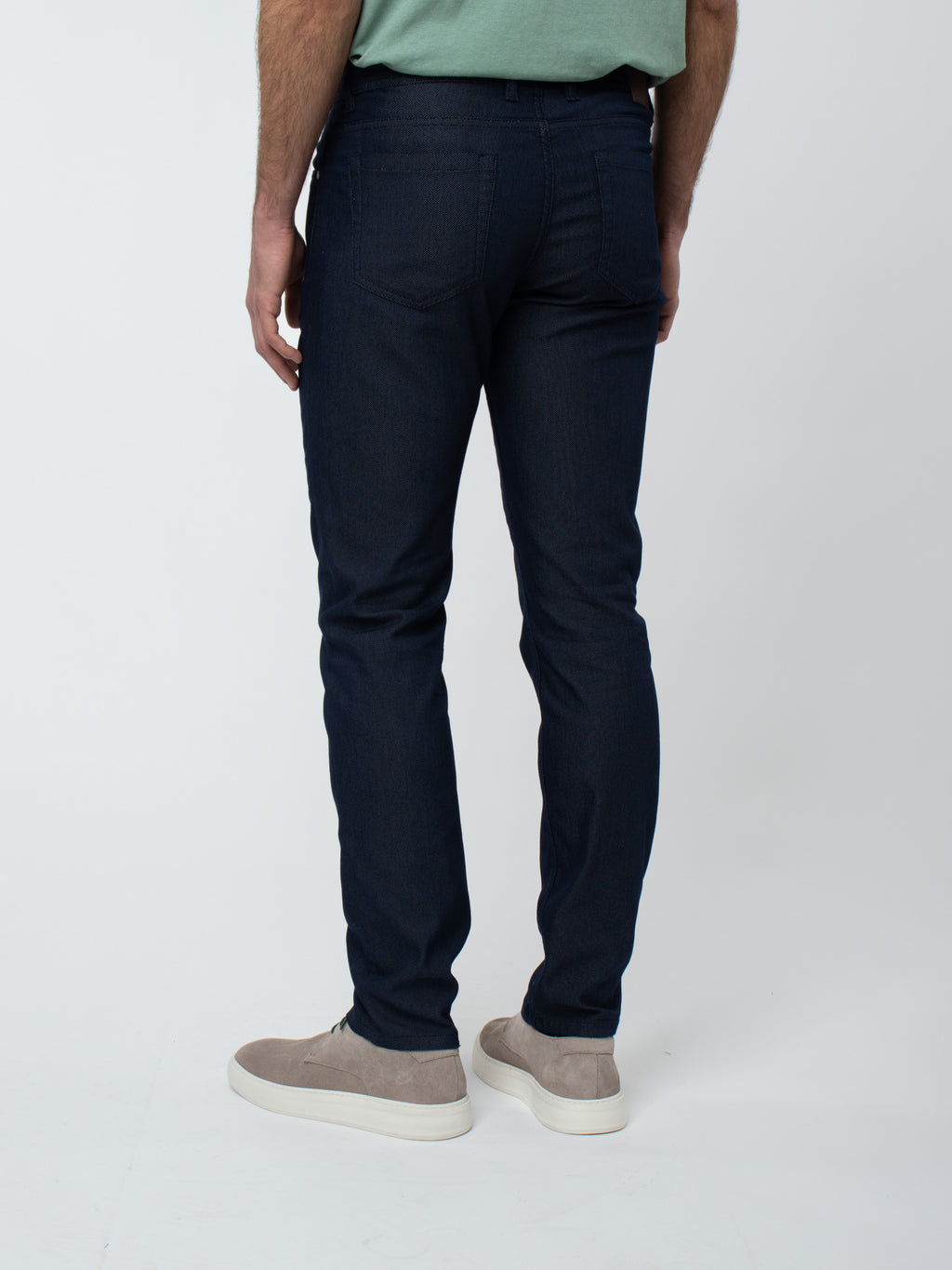 Micro-pattern five-pocket trousers