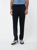 Regular fit melange flat front trousers