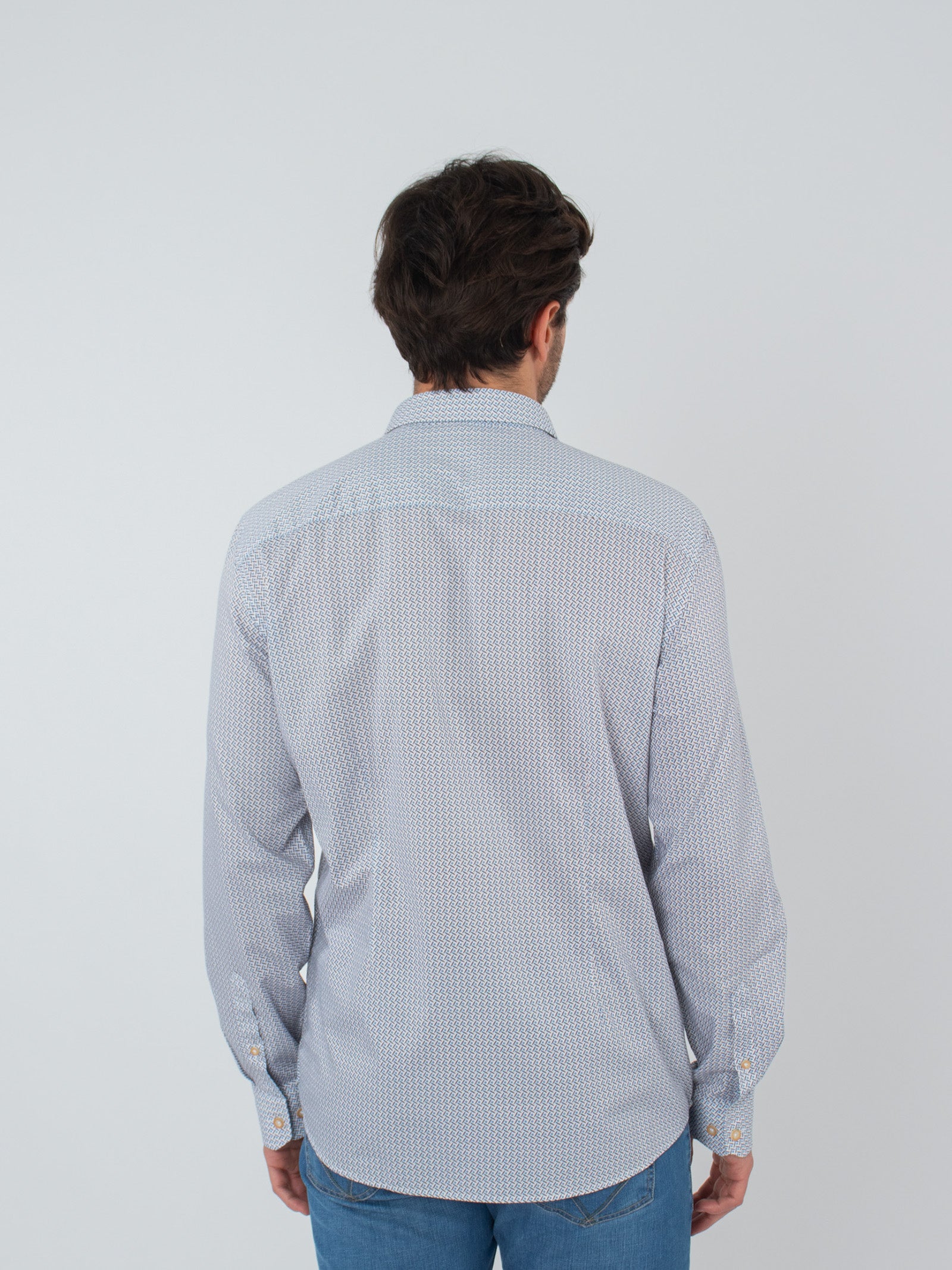 Slim fit geometric print shirt