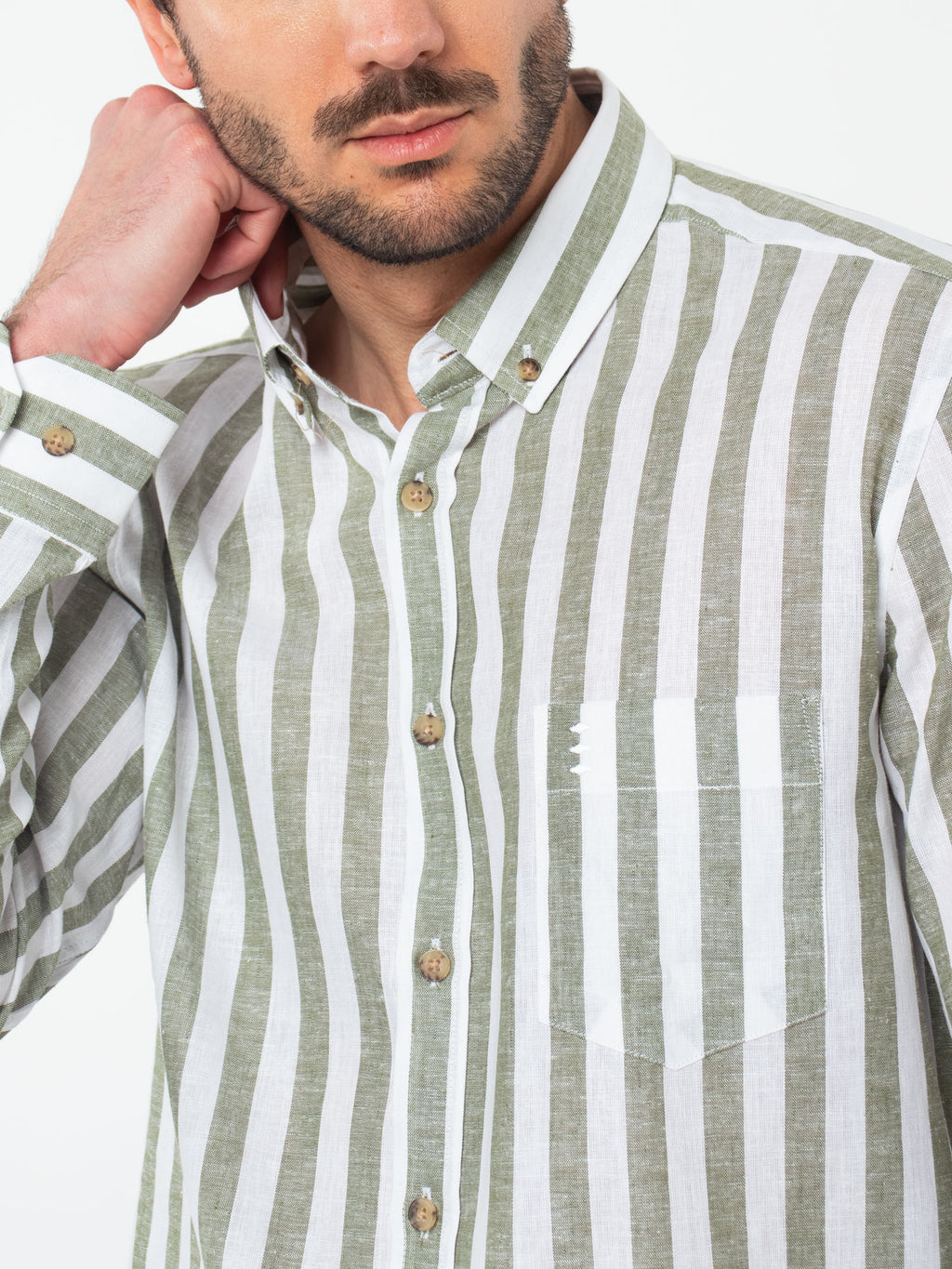 Slim fit shirt with stripes print