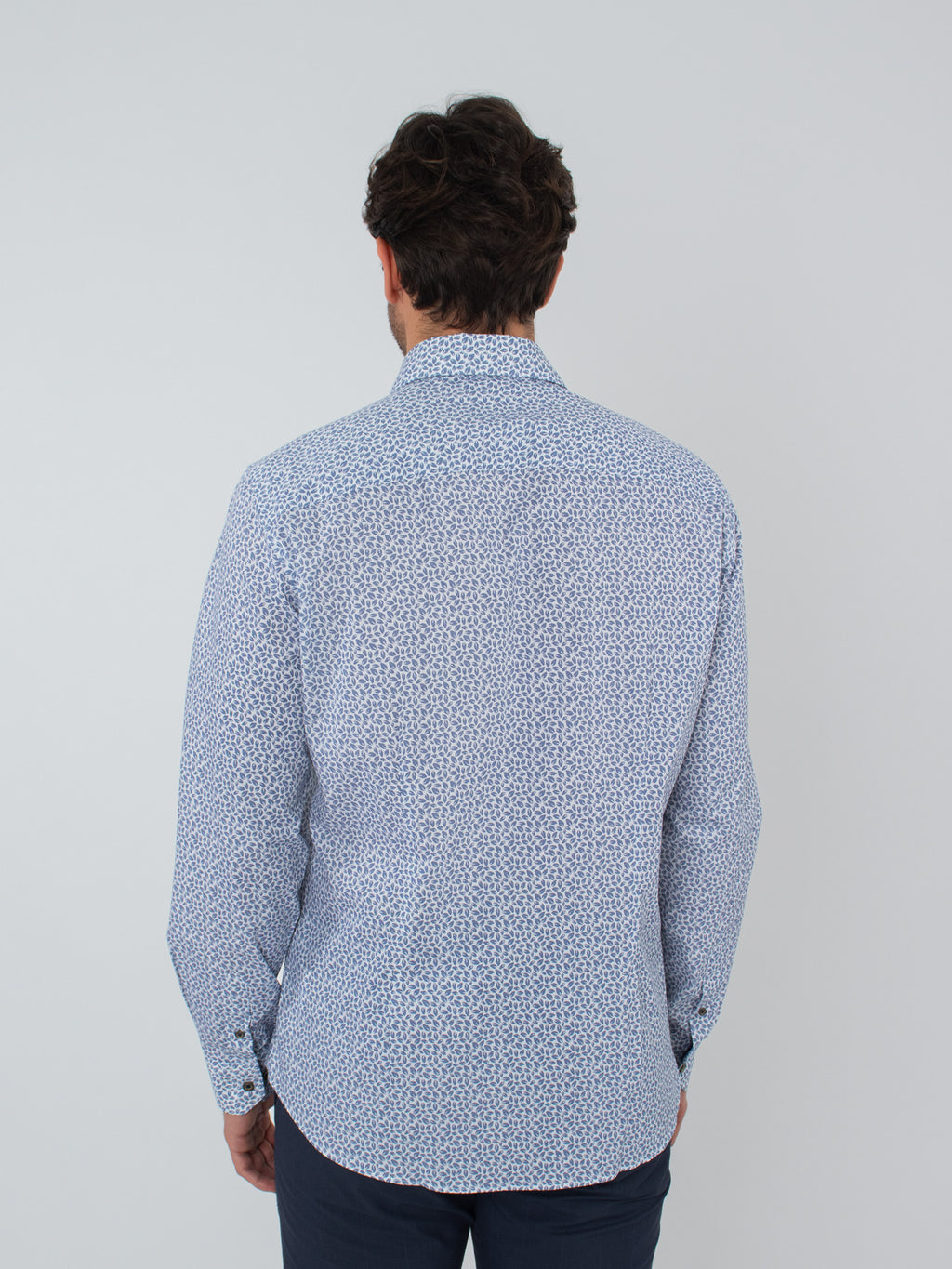 Leaf print cotton shirt