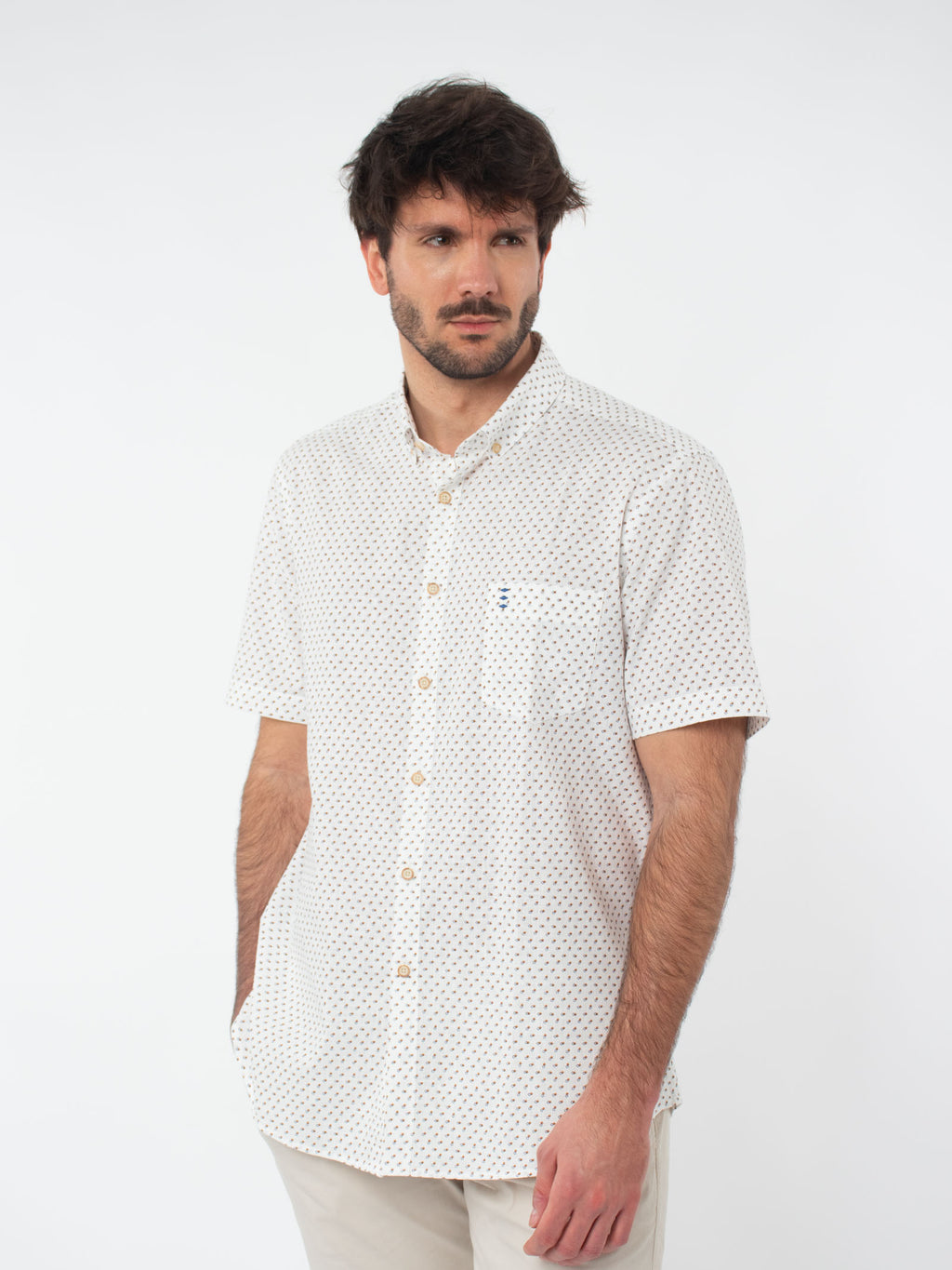 Camisa microdibujo regular fit