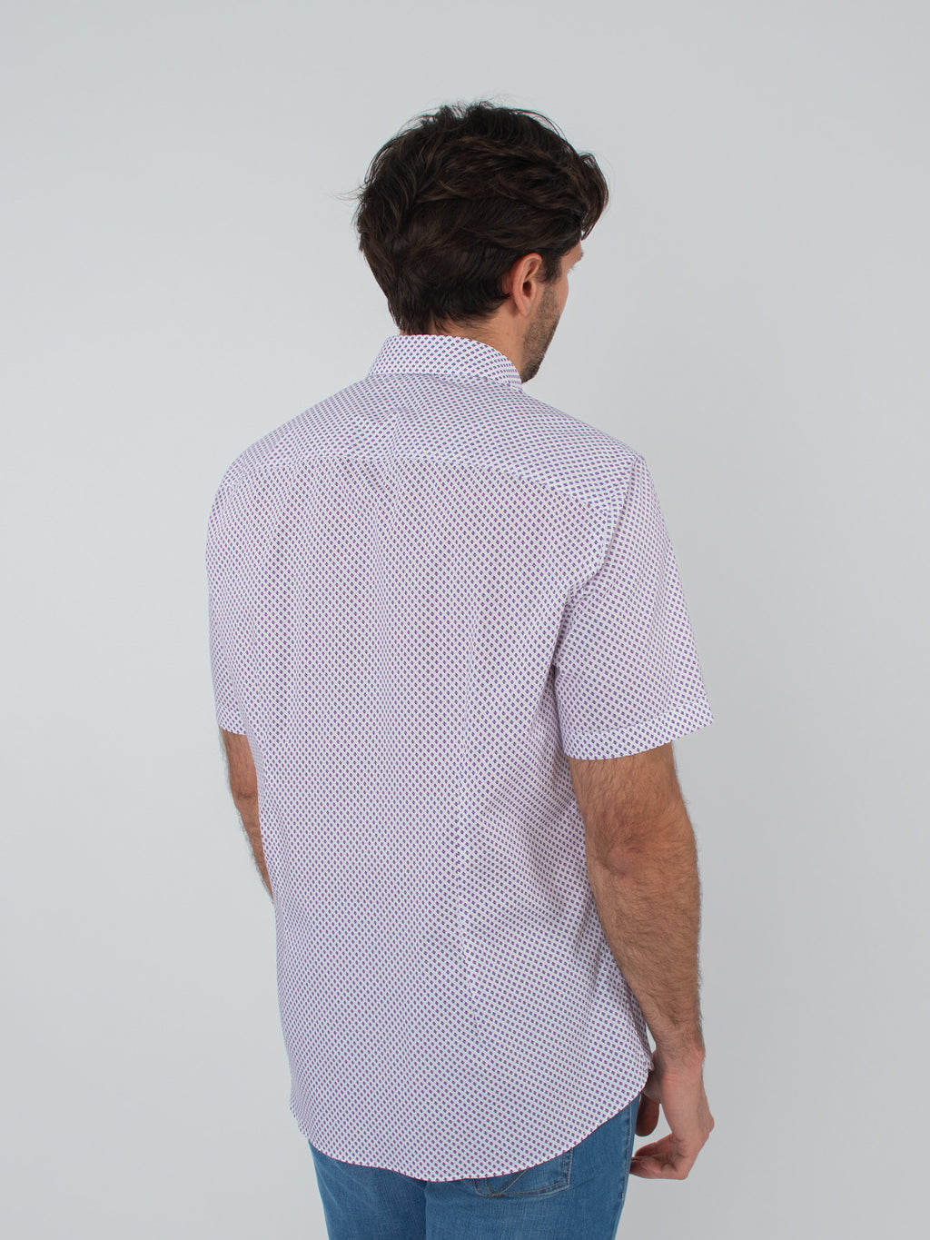Printed short-sleeve cotton shirt