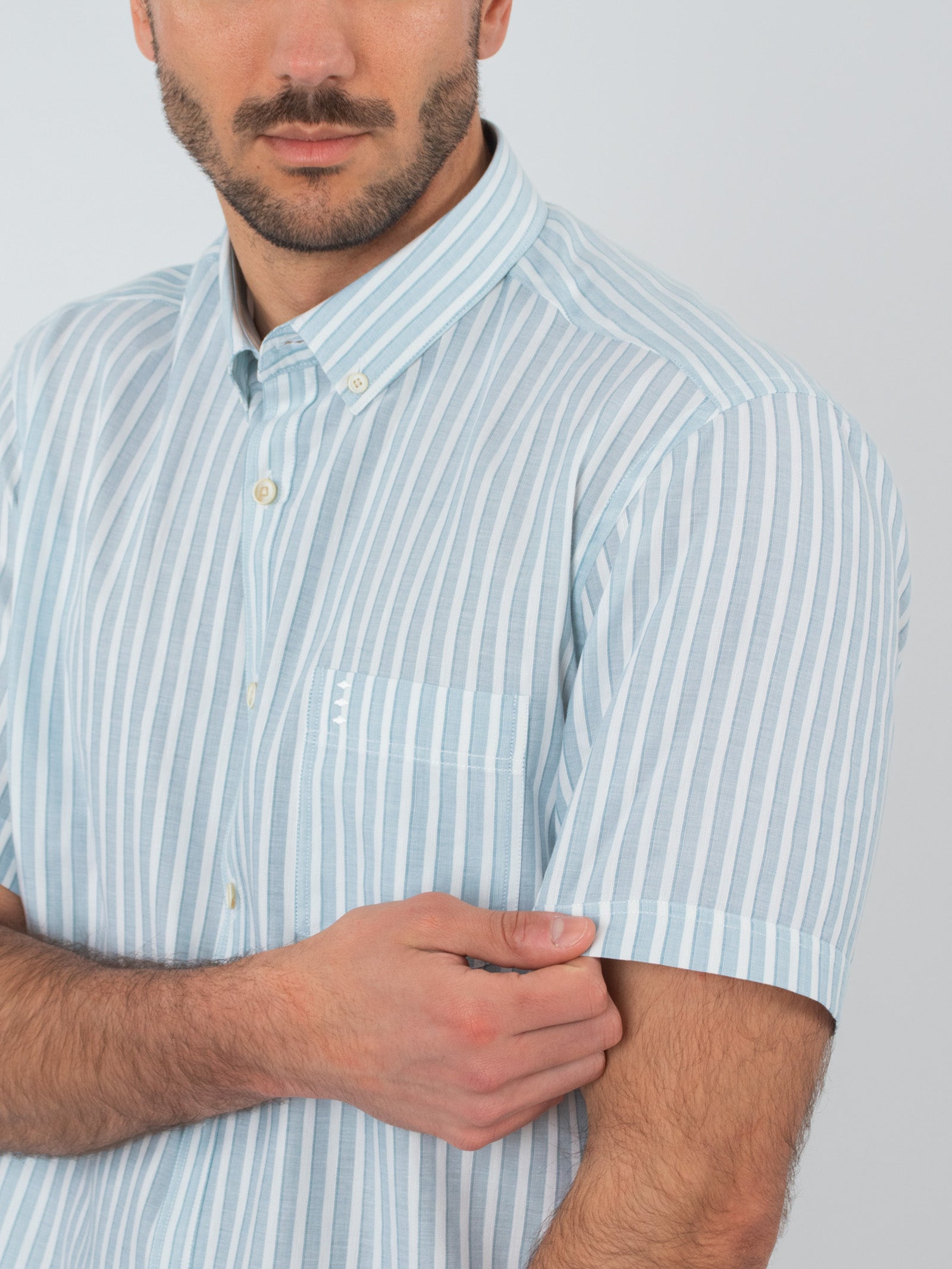Striped short-sleeve shirt