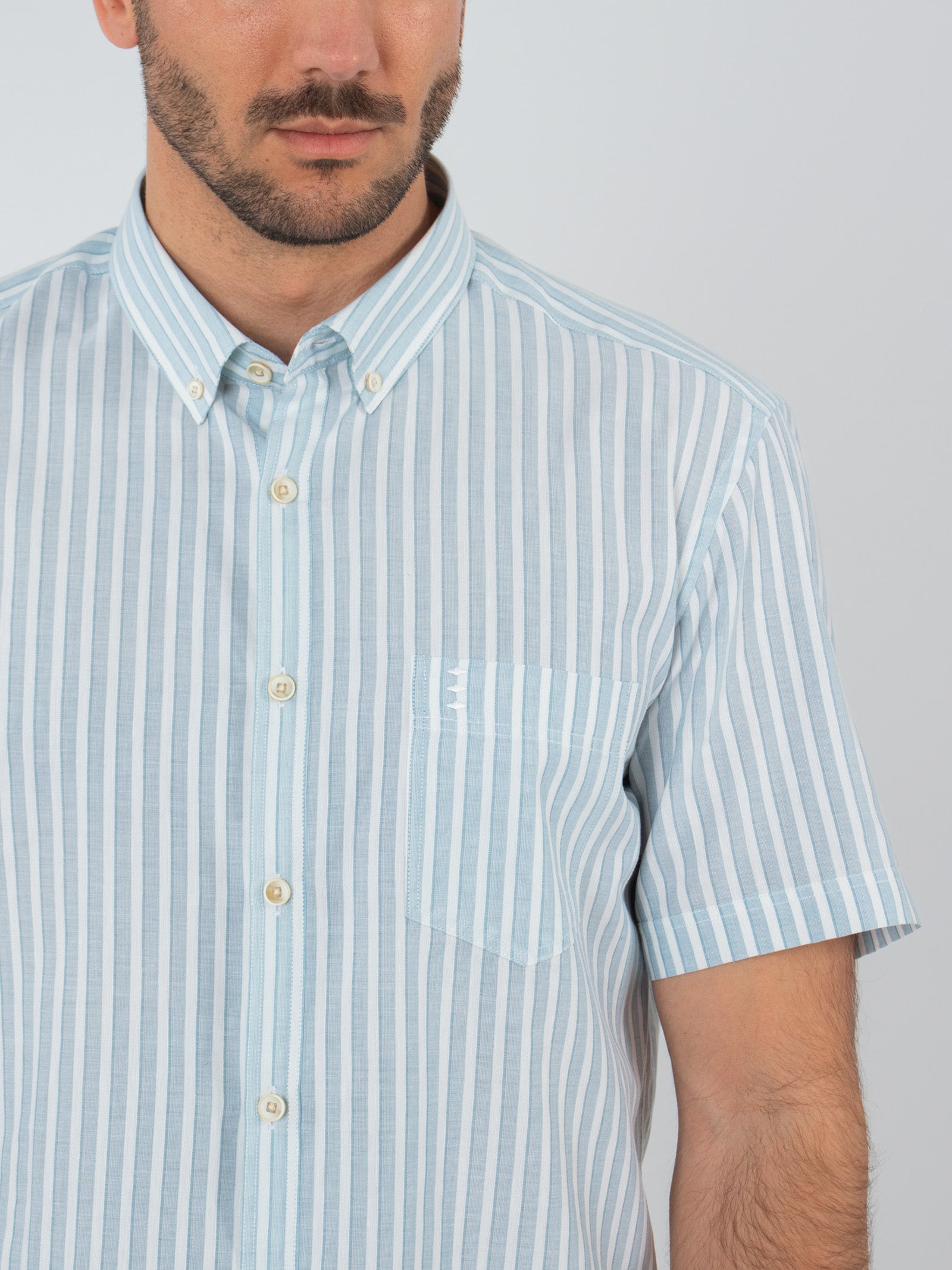 Striped short-sleeve shirt