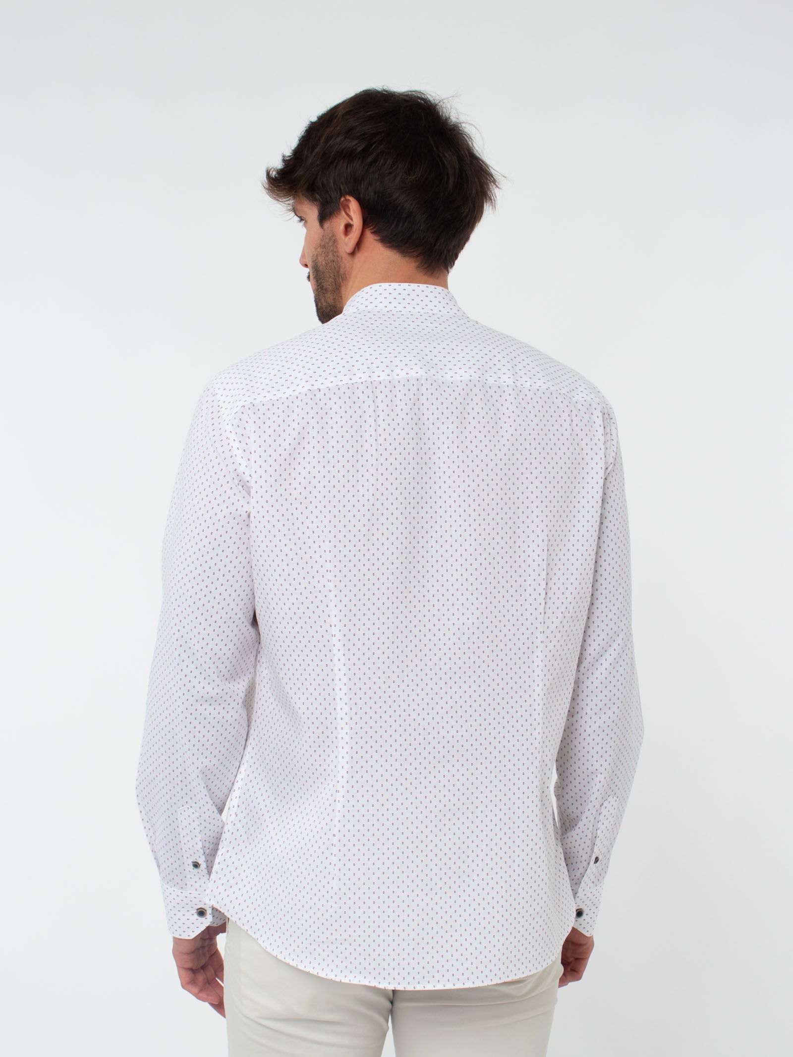 Slim fit grandad collar shirt
