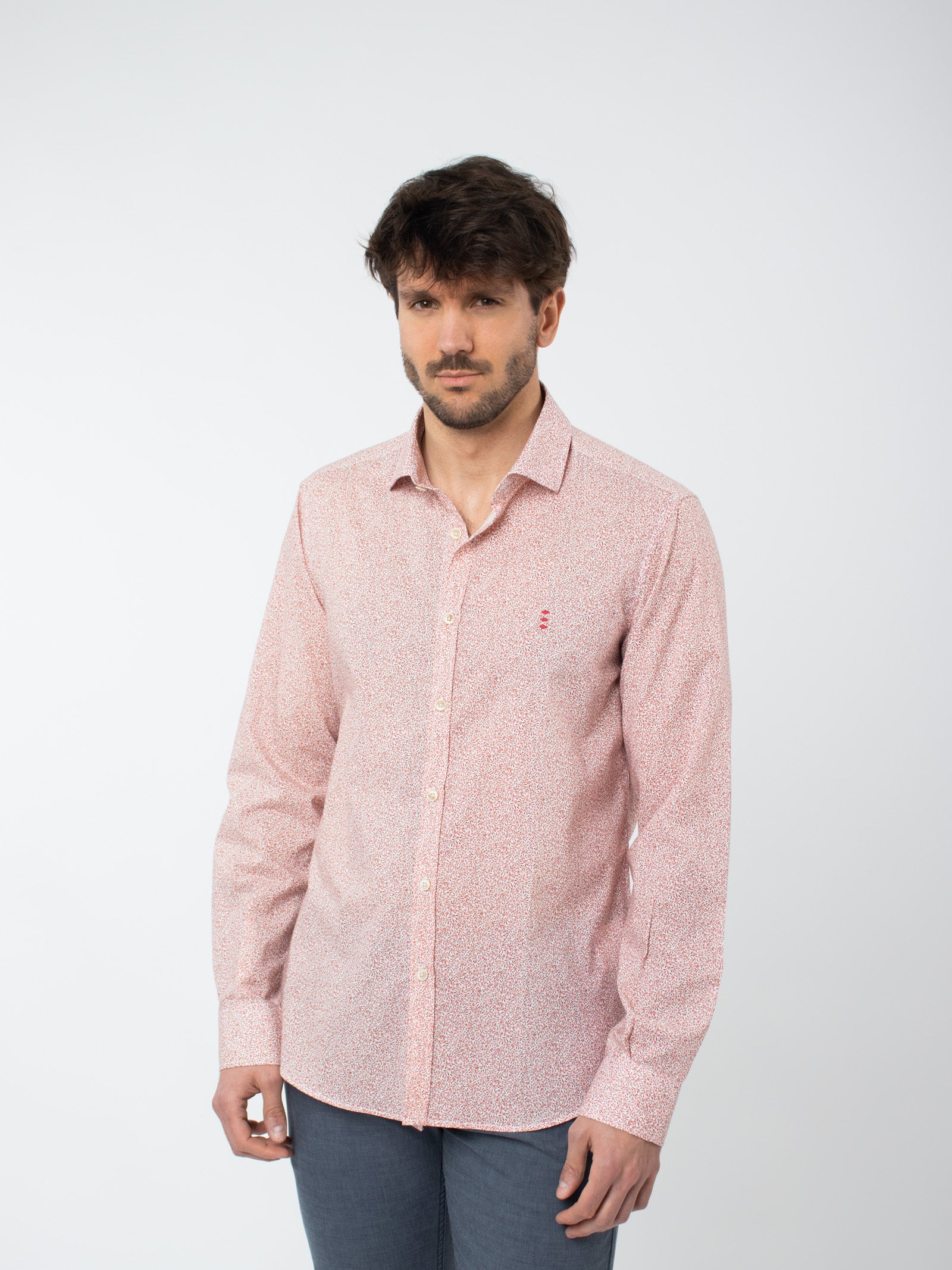 Slim fit floral printed shirt